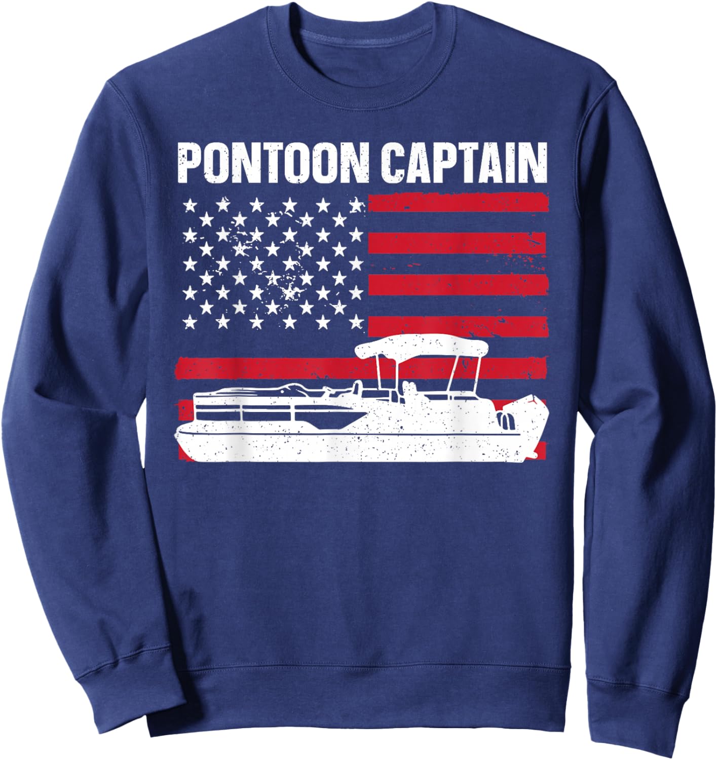 Cool Pontoon Captain Art Women Pontoon Boat Captain Sweatshirt - Sweatshirt | Navy