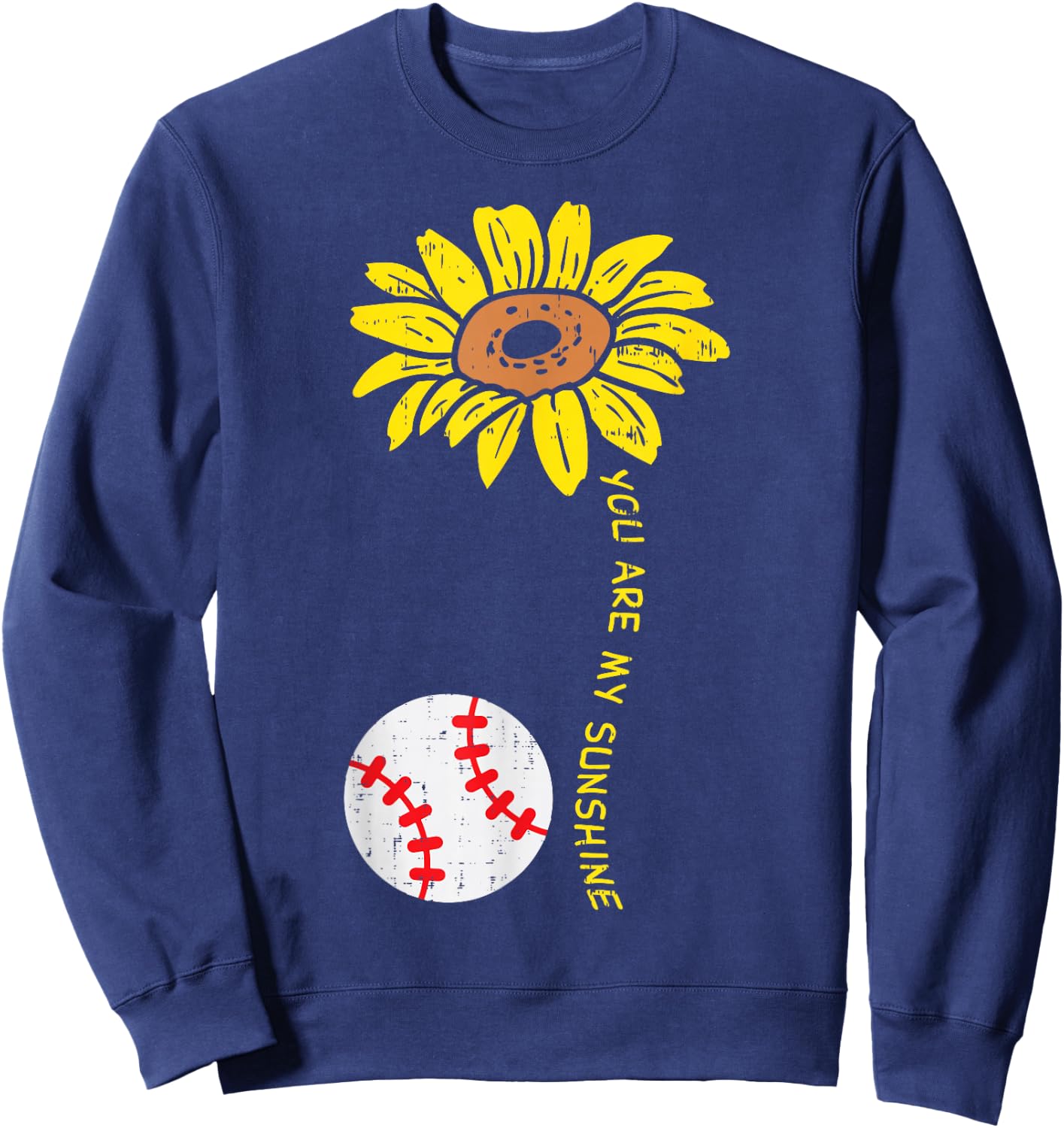 Sunflower Sunshine Baseball Softball Sports Men Women Kids Sweatshirt - Sweatshirt | Navy