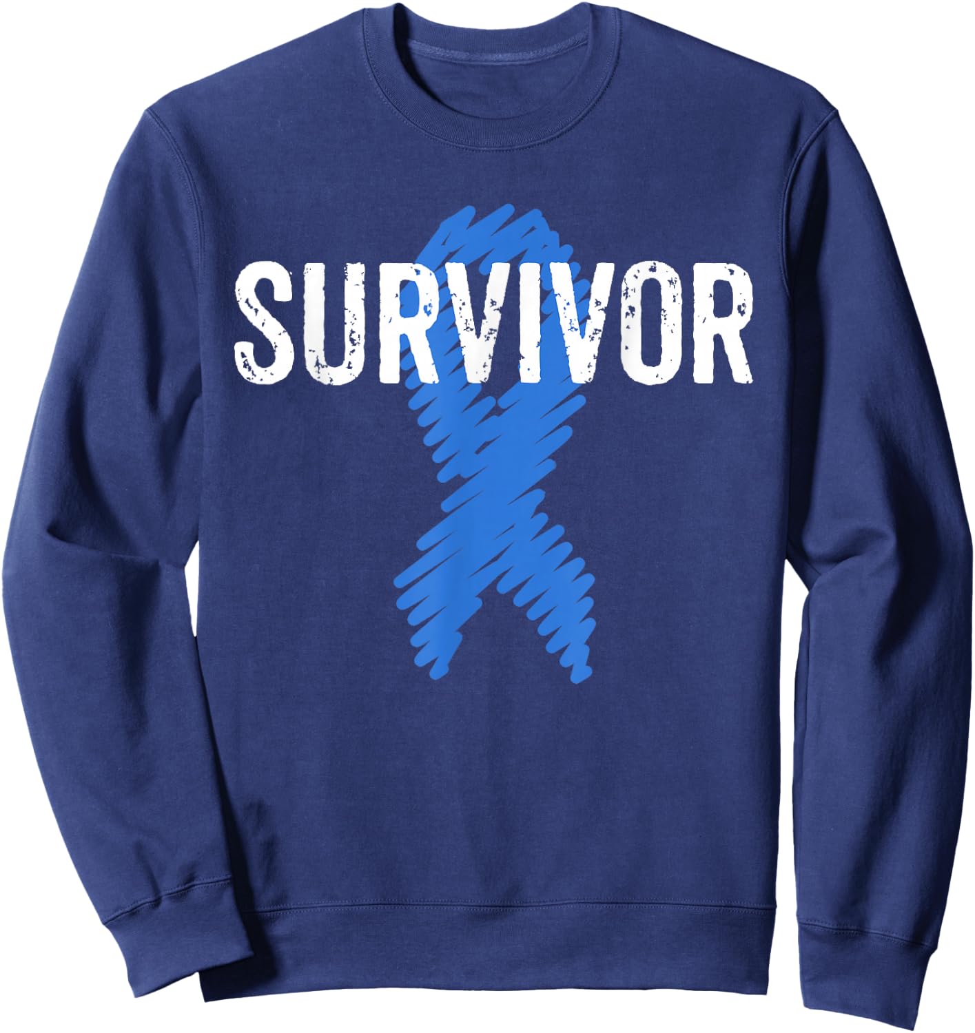 Colon Cancer Survivor Awareness Colonoscopy Blue Sweatshirt - Sweatshirt | Navy