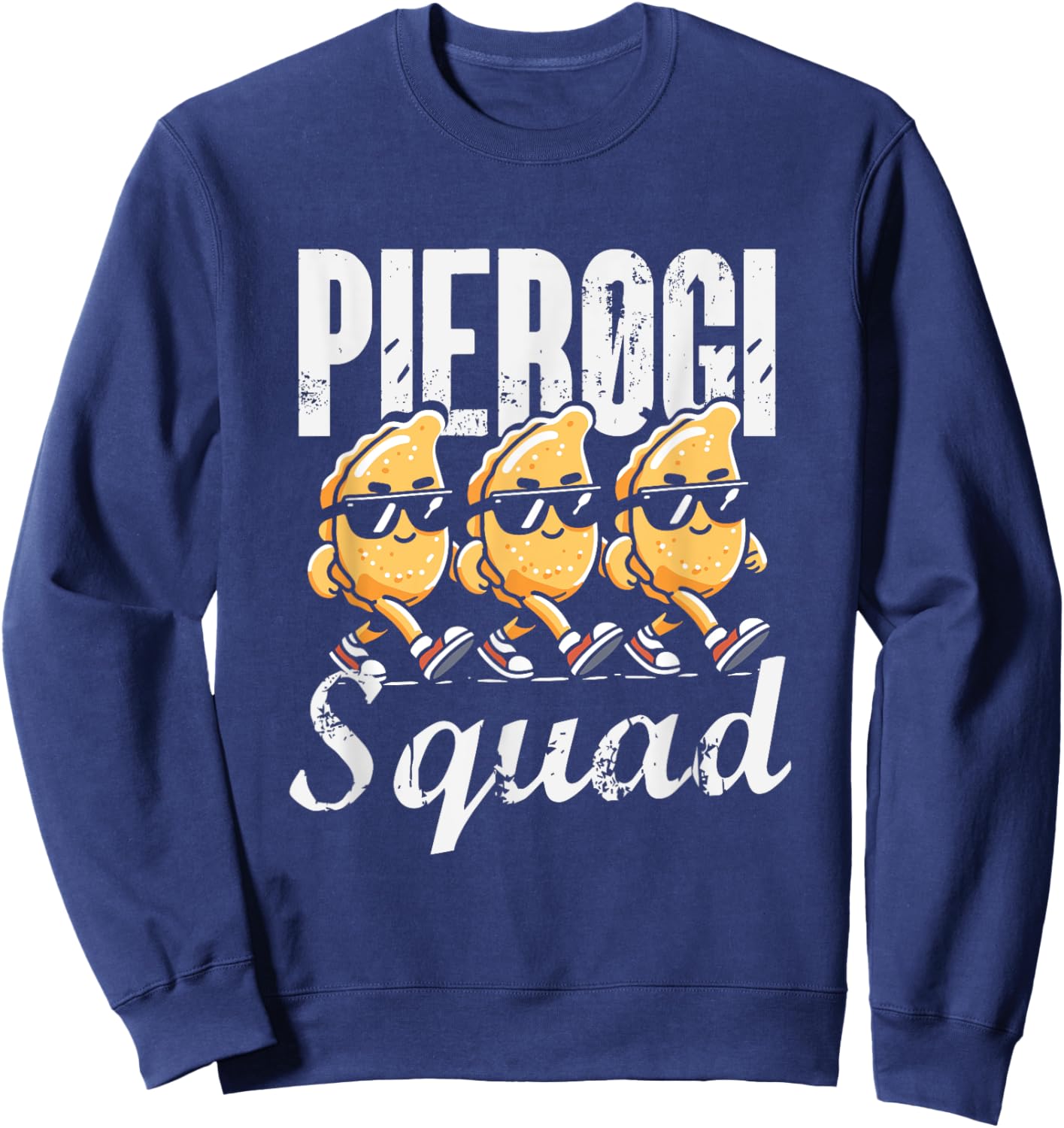 Pierogi Squad Funny Polish American Christmas Poland Pierogi Sweatshirt - Sweatshirt | Navy