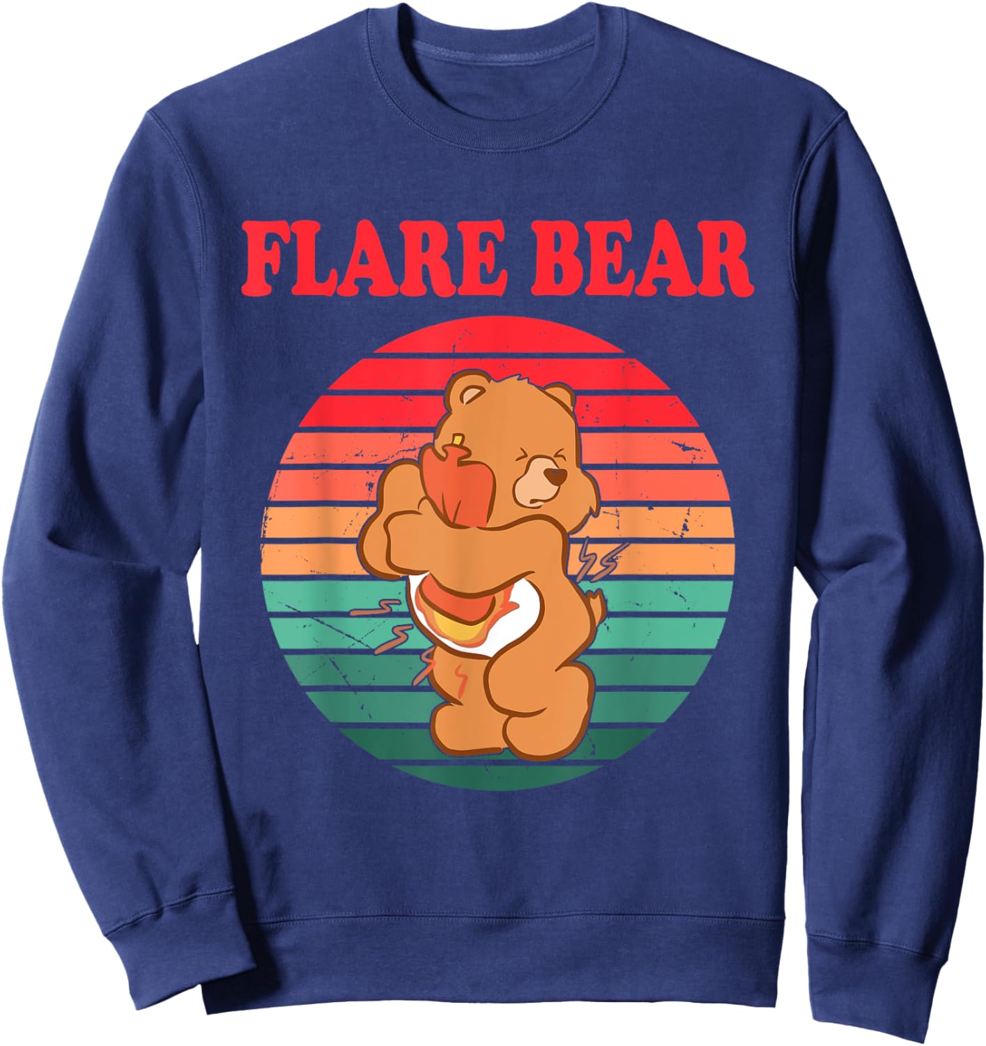 Funny Flare Bear Vintage Apparel Sweatshirt - Sweatshirt | Navy