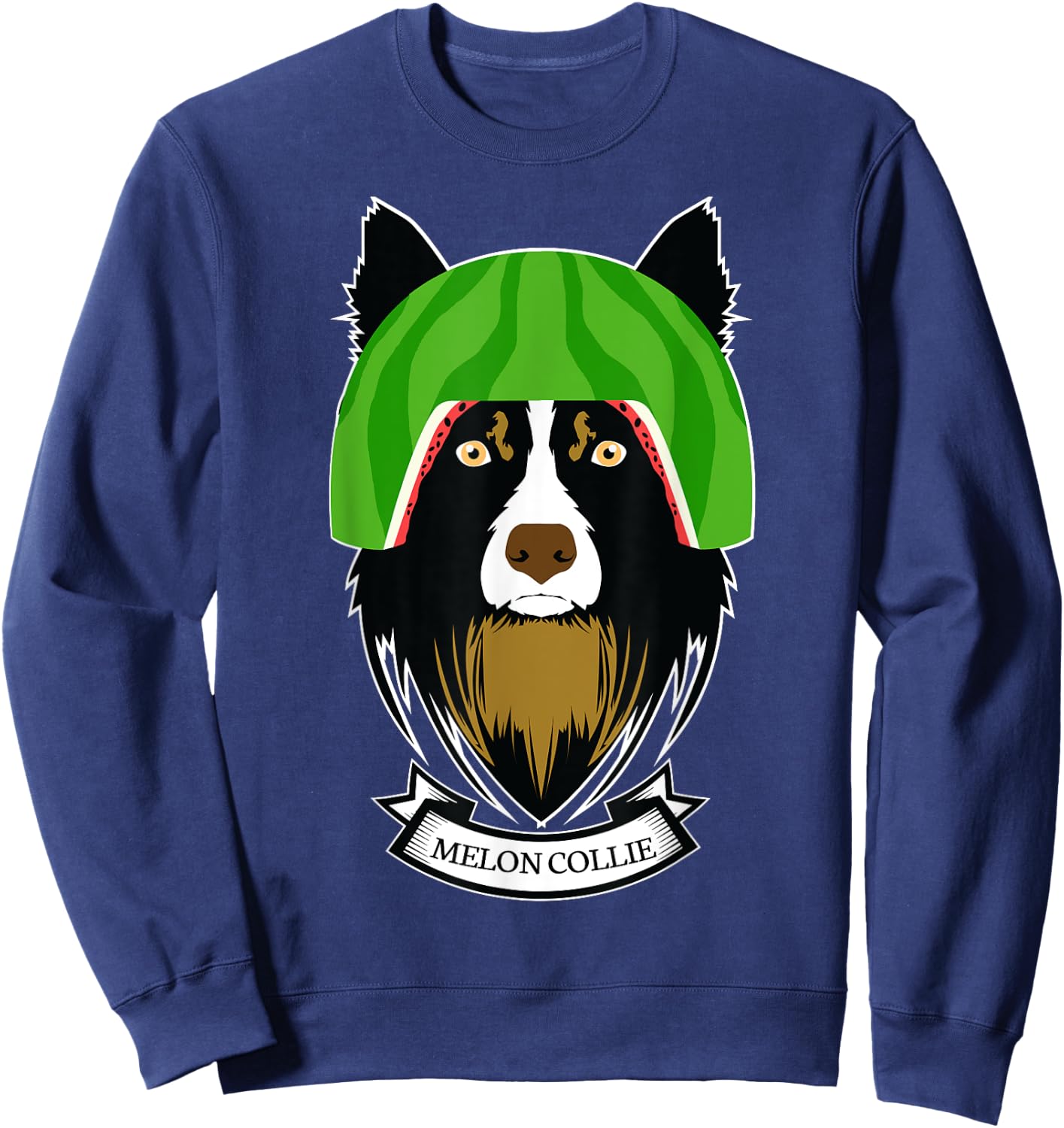 Melon Collie Funny Dog - Melancholy Dogs Sweatshirt - Sweatshirt | Navy