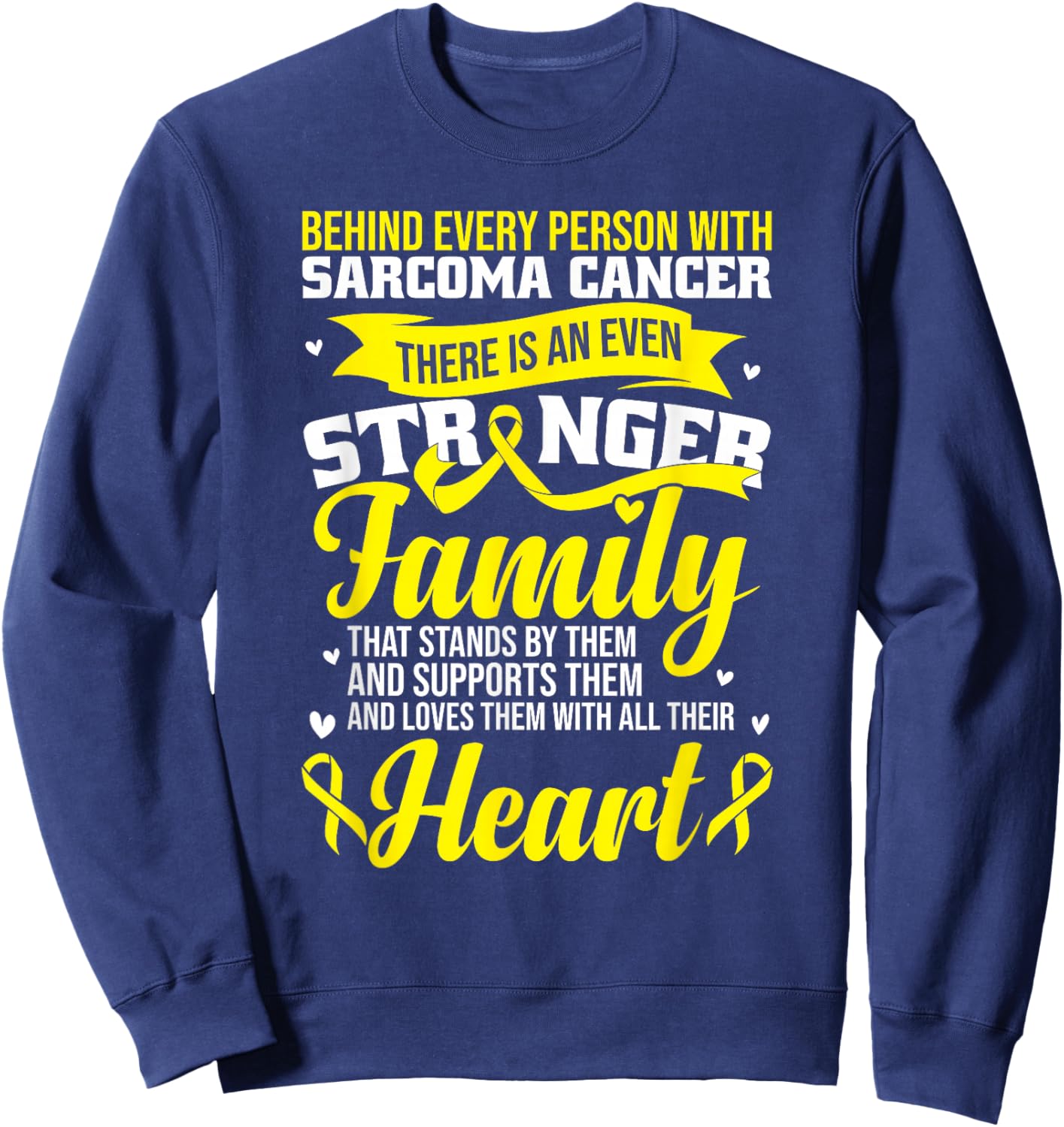 Yellow Ribbon | Sarcoma Cancer Awareness Sweatshirt - Sweatshirt | Navy
