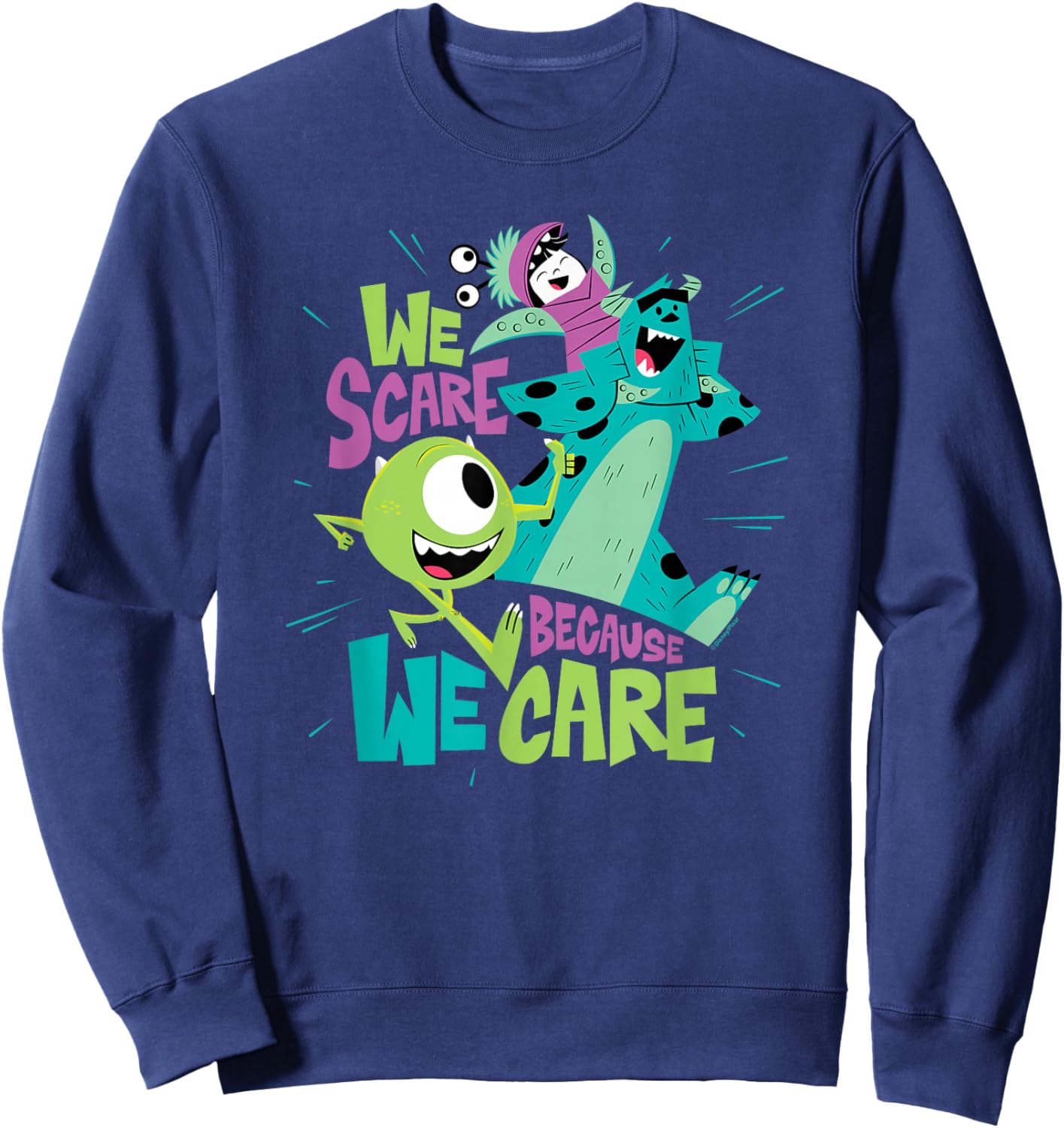 Monsters Inc - We Scare Because We Care Sweatshirt - Sweatshirt | Navy