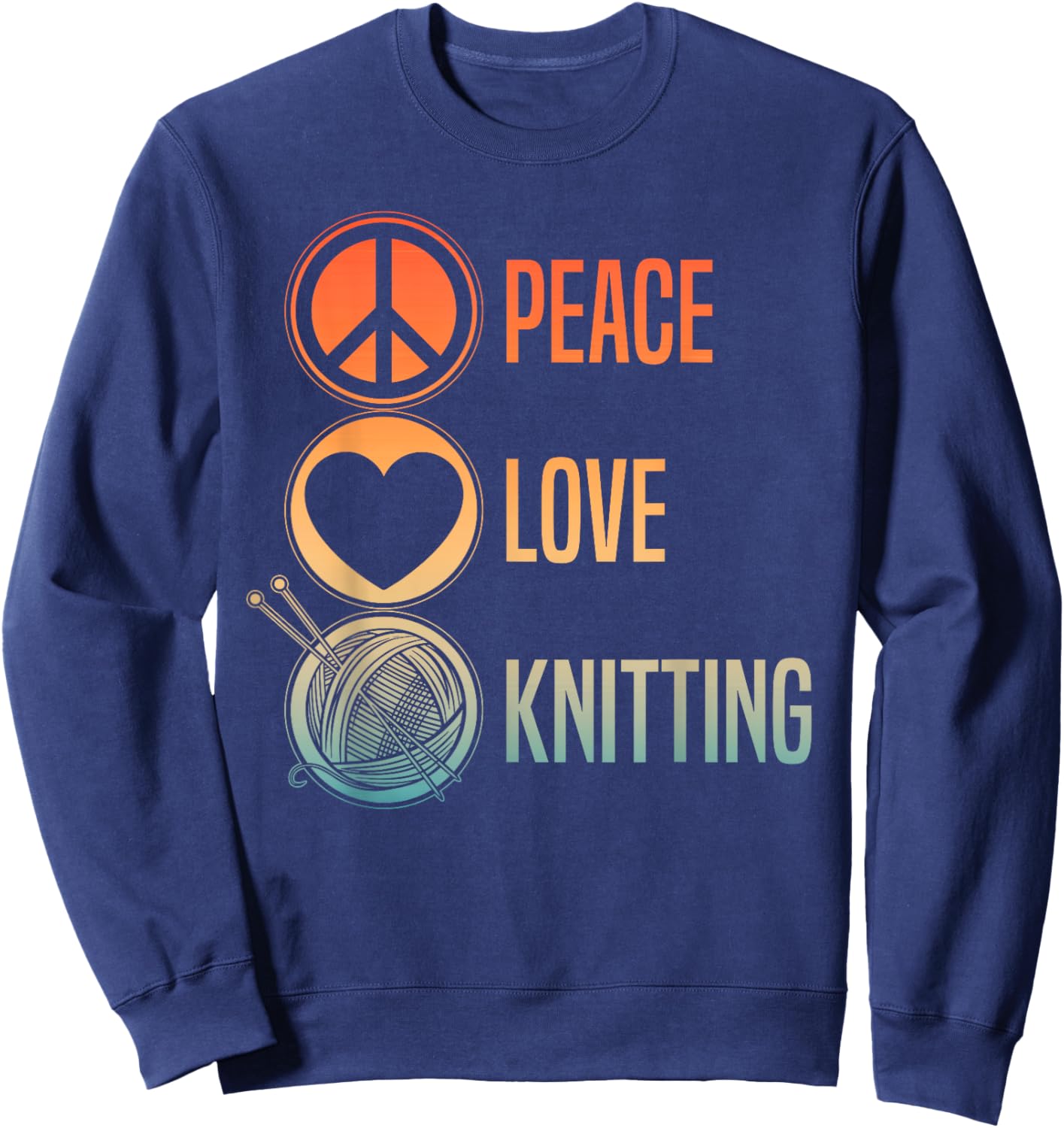 Funny Knitting Art Men Knit Yarn Lover Knitter Sweatshirt - Sweatshirt | Navy