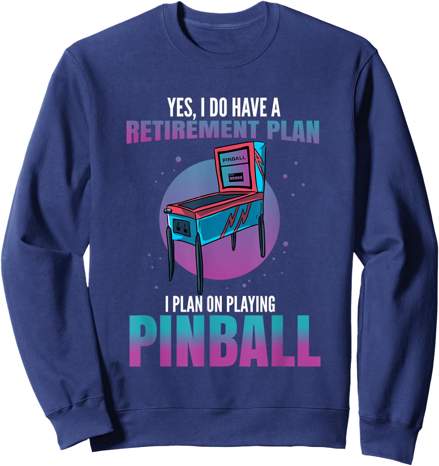Vintage Arcade Gift - Men or Women Flipper Sweatshirt - Sweatshirt | Navy