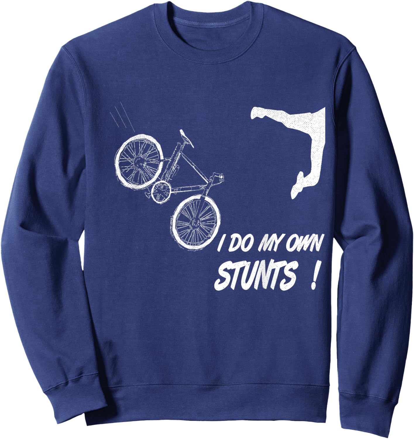 Cyclist bike, bicycle crash accident humor funny bikes Sweatshirt - Sweatshirt | Navy