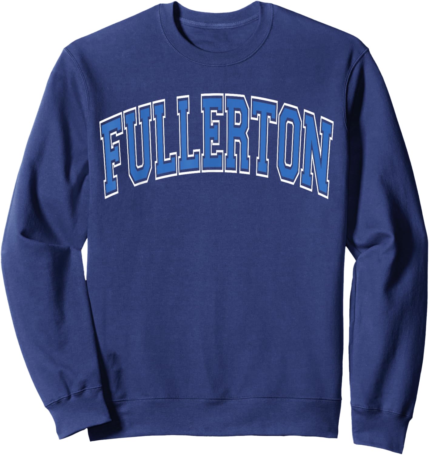 Fullerton Arched Blue Text Sweatshirt - Sweatshirt | Navy
