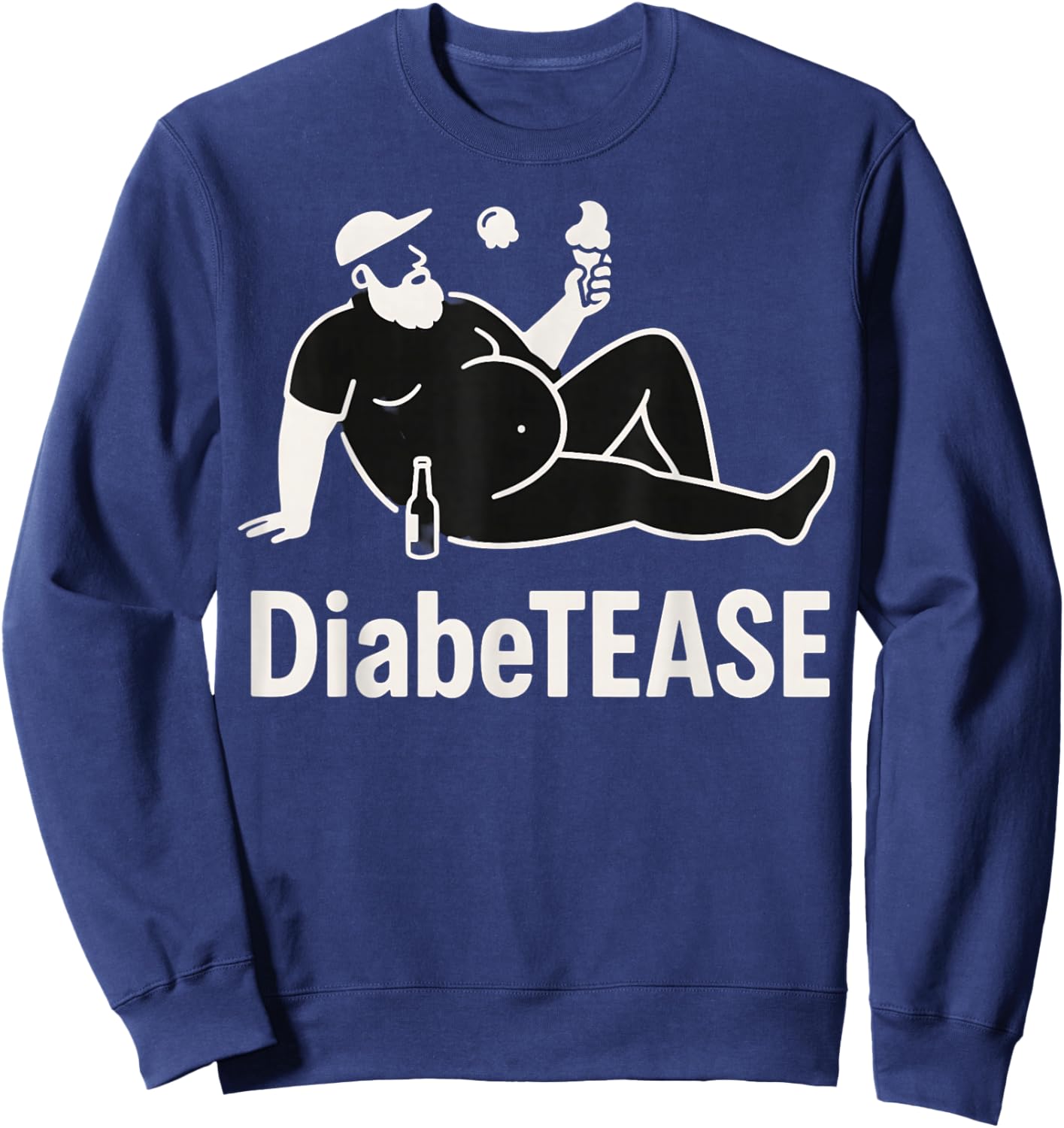 DiabeTEASE Dad Joke Diabetes Pun Funny Graphic Sweatshirt - Sweatshirt | Navy