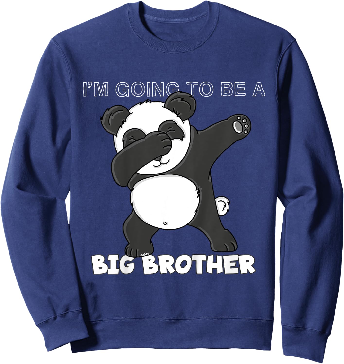 Kids Im going to be a Big Brother Shirt Dabbing Panda Sweatshirt - Sweatshirt | Navy