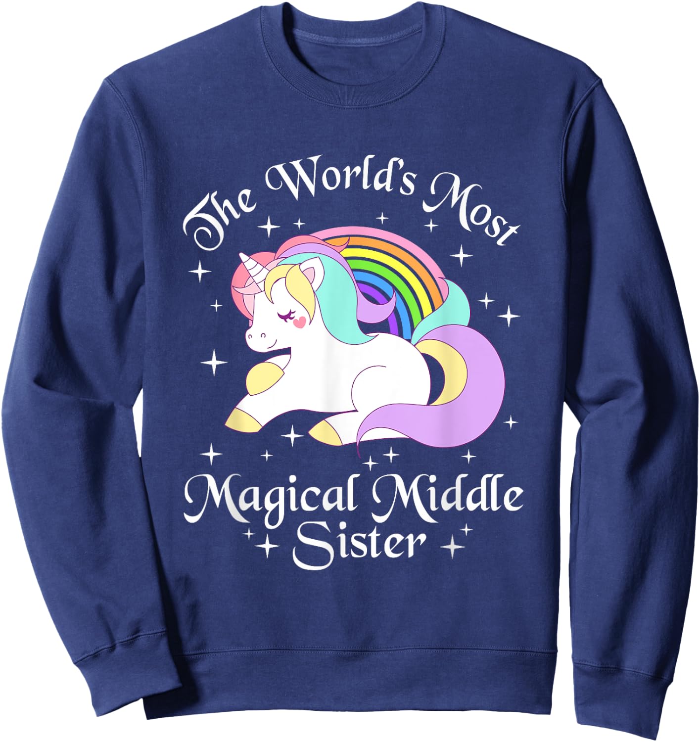 Magical Middle Sister Unicorn Sister Gifts Girls Sweatshirt - Sweatshirt | Navy