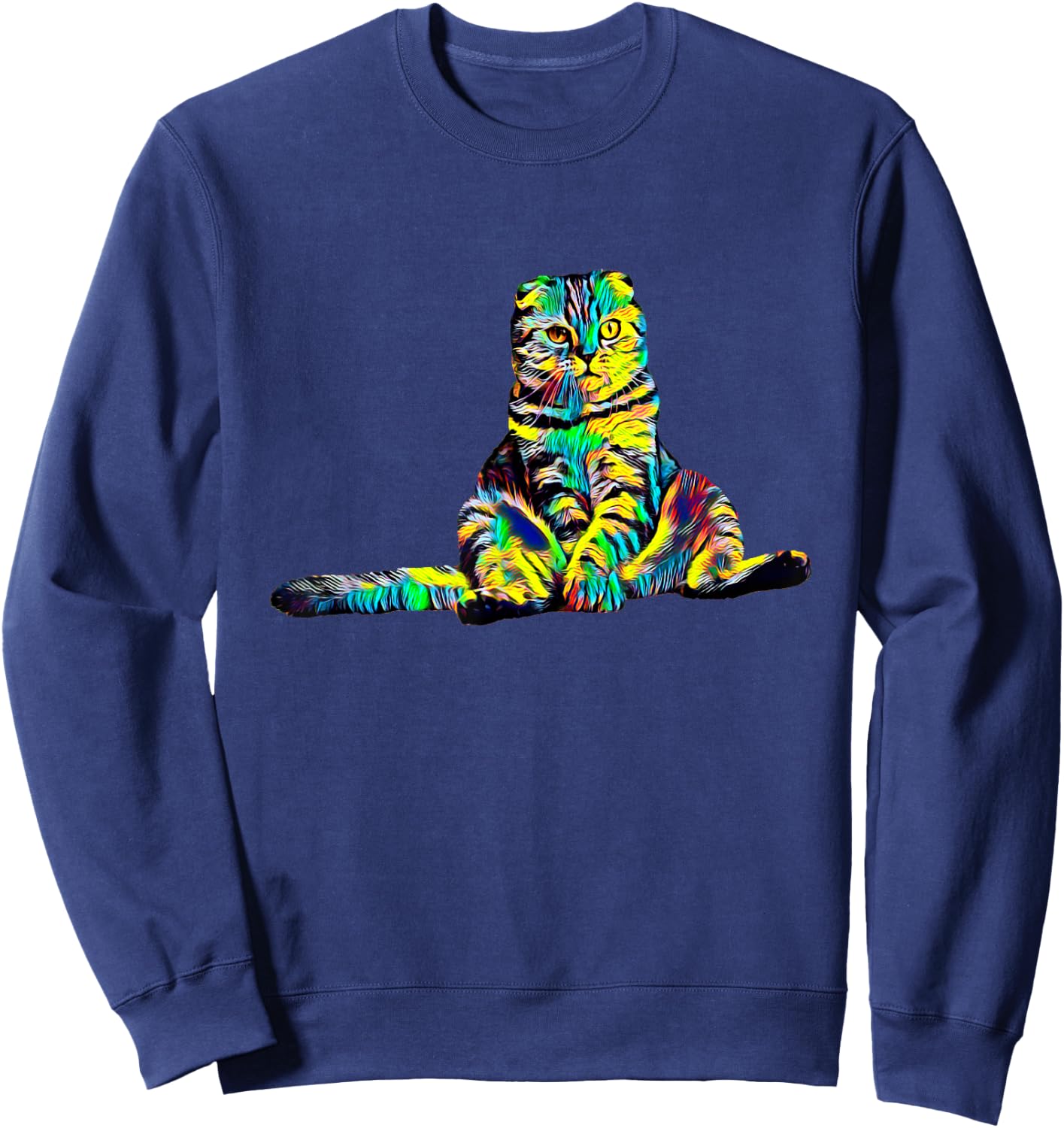 Scottish Fold Cat Men Women Girls Kids Sweatshirt - Sweatshirt | Navy