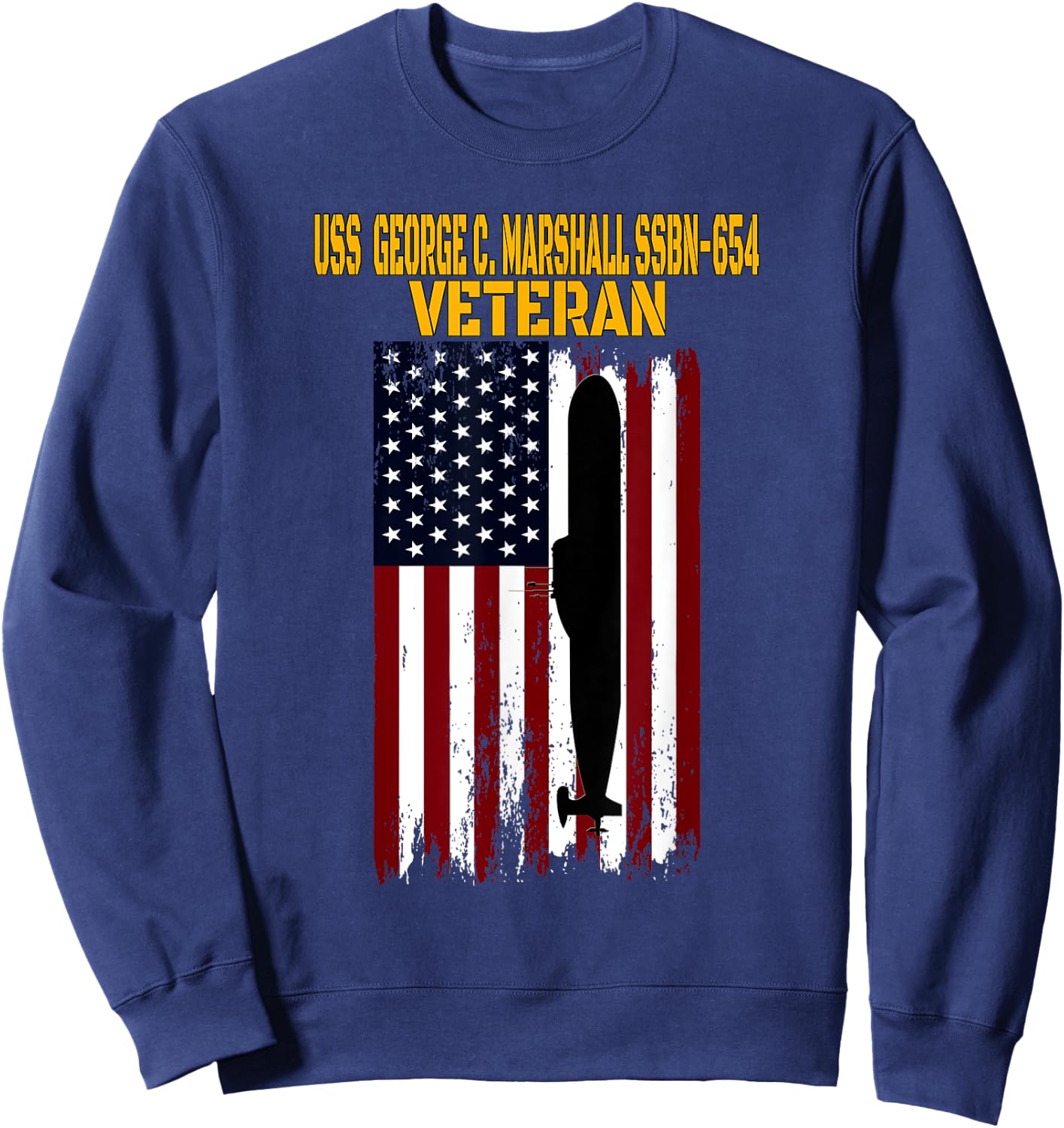 USS Marshall SSBN-654 Submarine Veterans Day Father's Day Sweatshirt - Sweatshirt | Navy