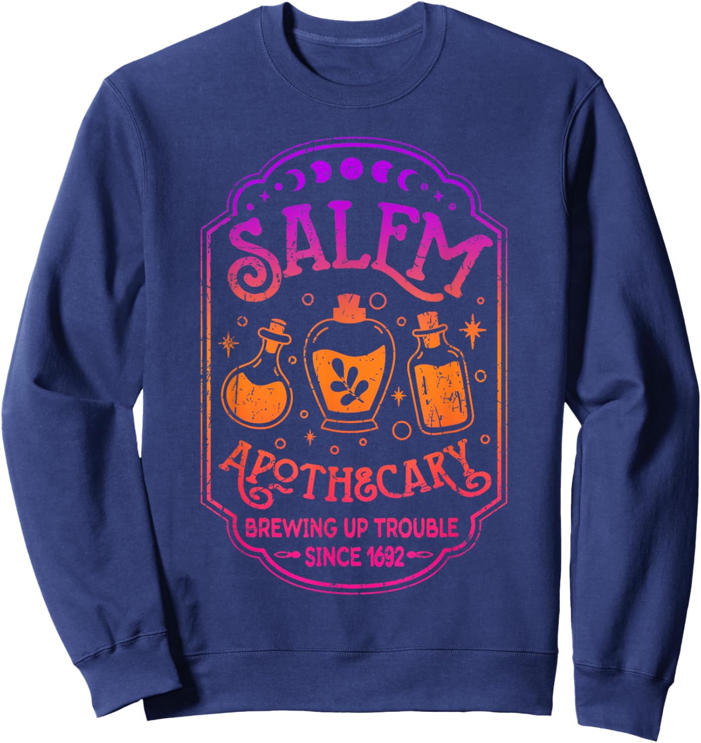 Salem Apothecary Herbalist Witch Brewing Trouble Since 1692 Sweatshirt - Sweatshirt | Navy