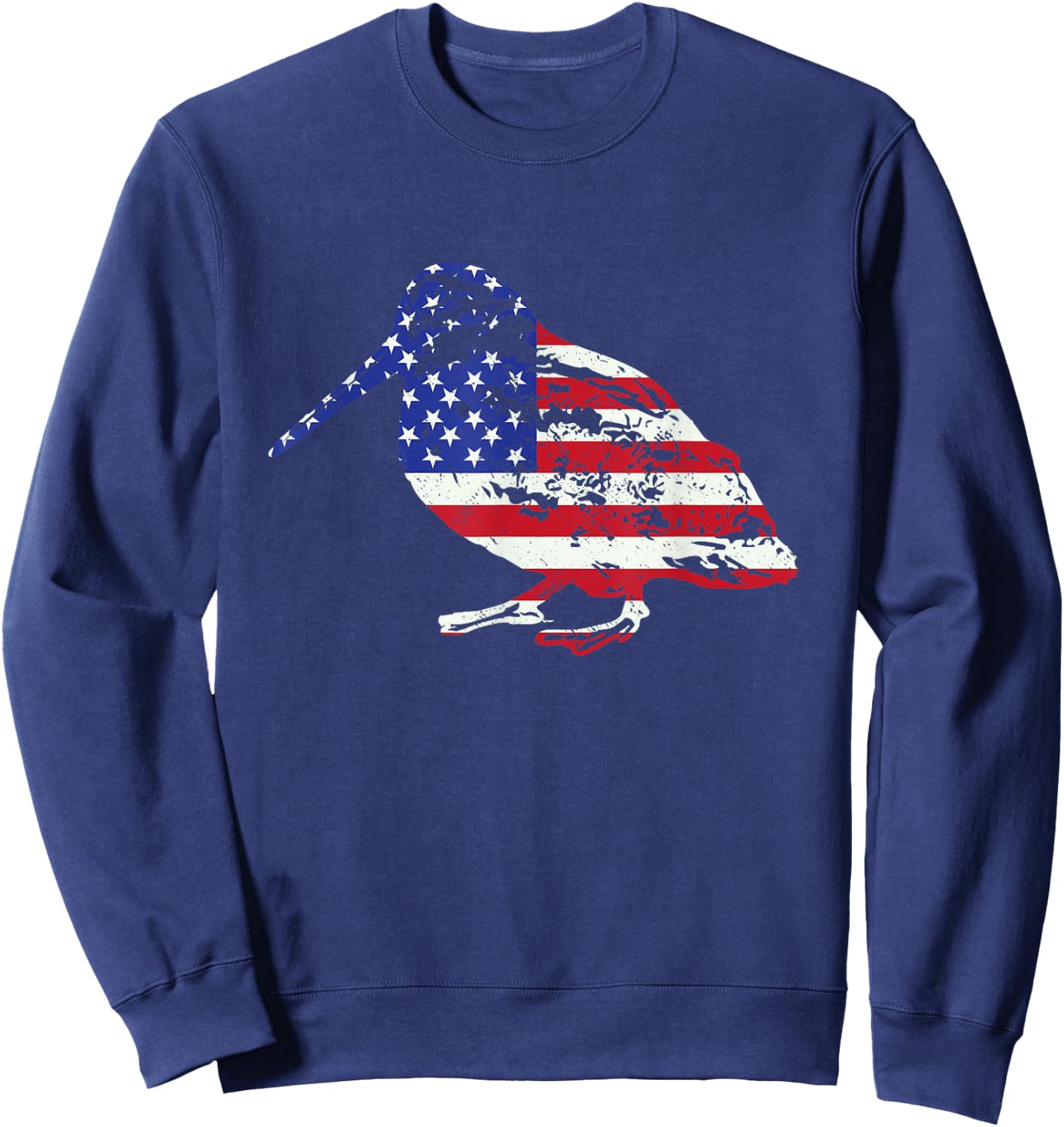 American Flag Woodcock Hunter Timberdoodle Bogsucker Gifts Sweatshirt - Sweatshirt | Navy