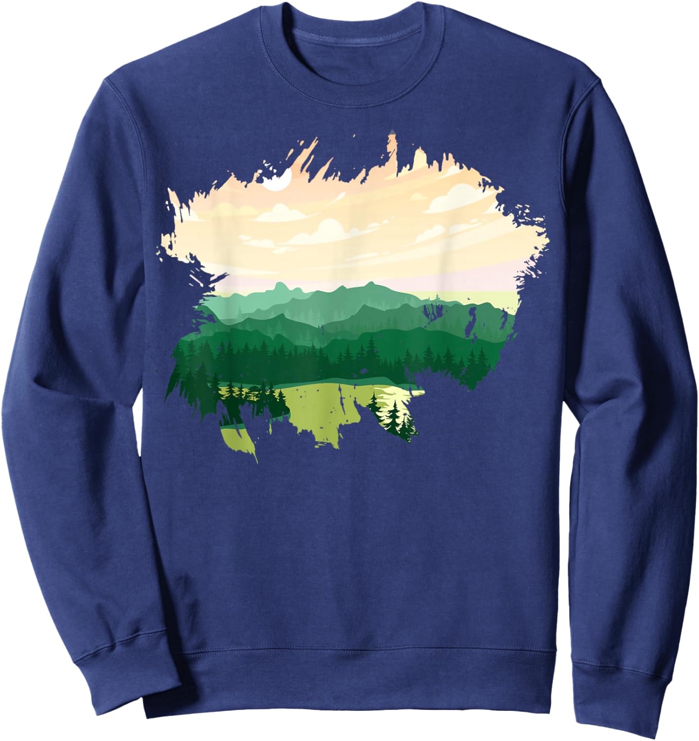 Timeless Mountain, Nature Trees and Forest Sweatshirt - Sweatshirt | Navy