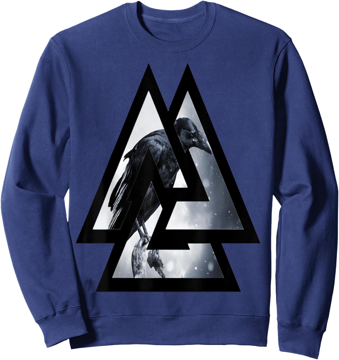 Crow Raven Norse Viking Style Gift Vikings lover Sweatshirt - Sweatshirt | Navy