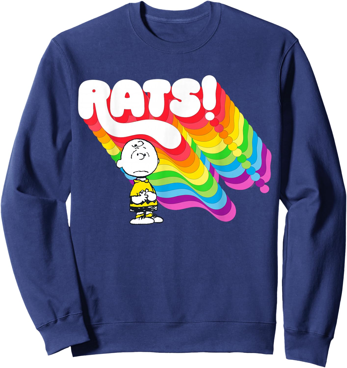 Peanuts Rainbow Charlie Rats! Sweatshirt - Sweatshirt | Navy