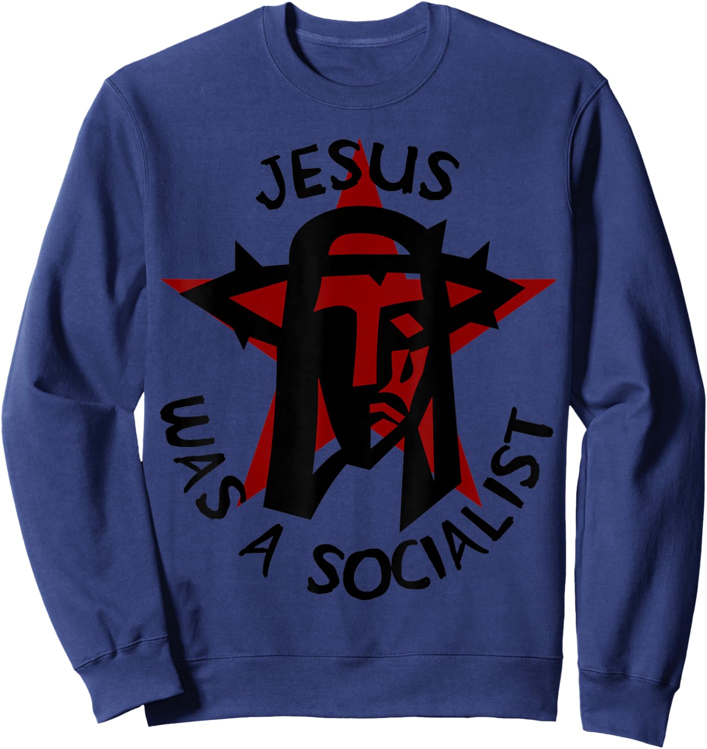 Jesus Was A Socialist Red Star - Liberation Theology Sweatshirt - Sweatshirt | Navy