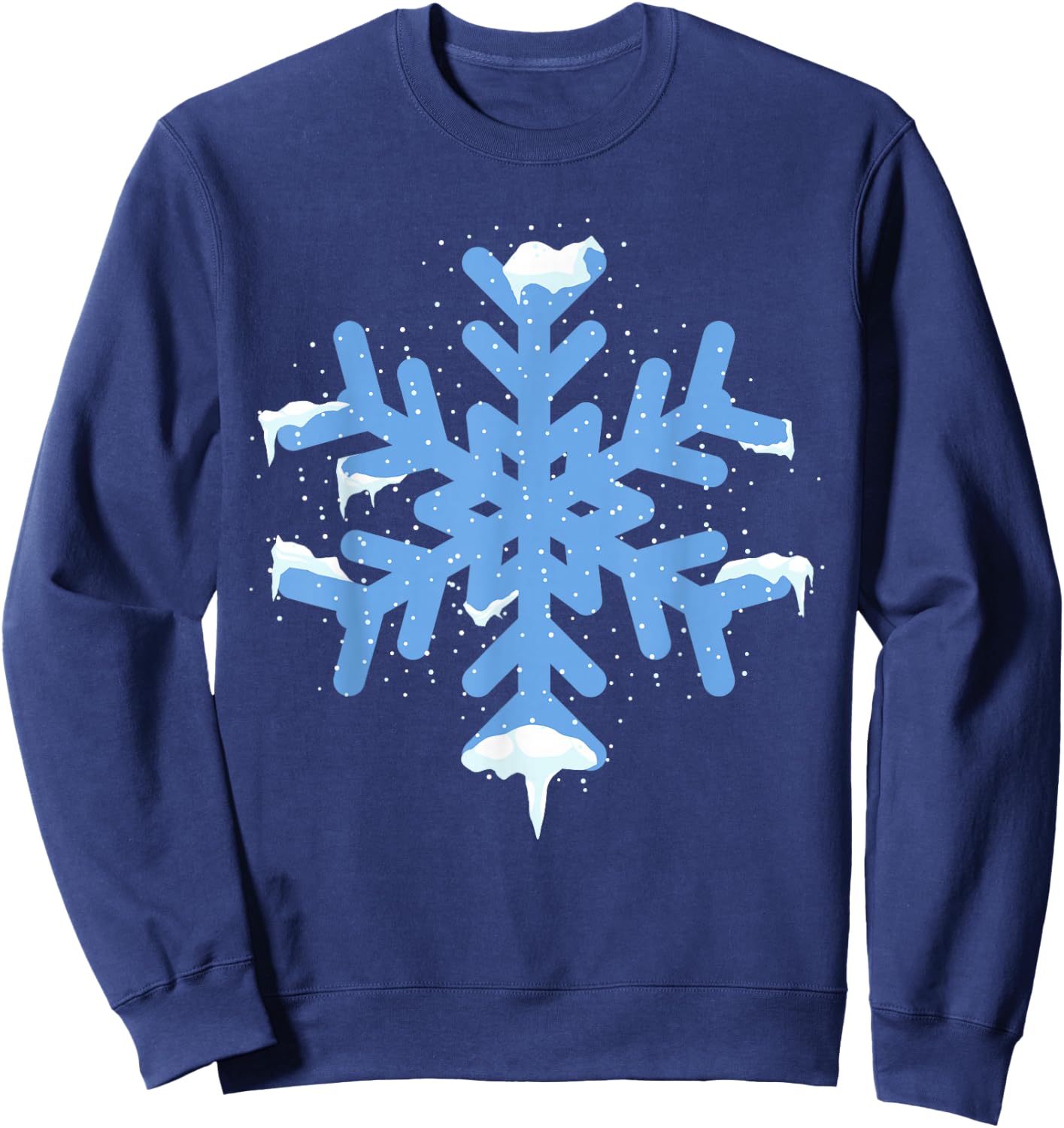 Snowflake Christmas Winter Cold Snow Flake Snowing Sweatshirt - Sweatshirt | Navy