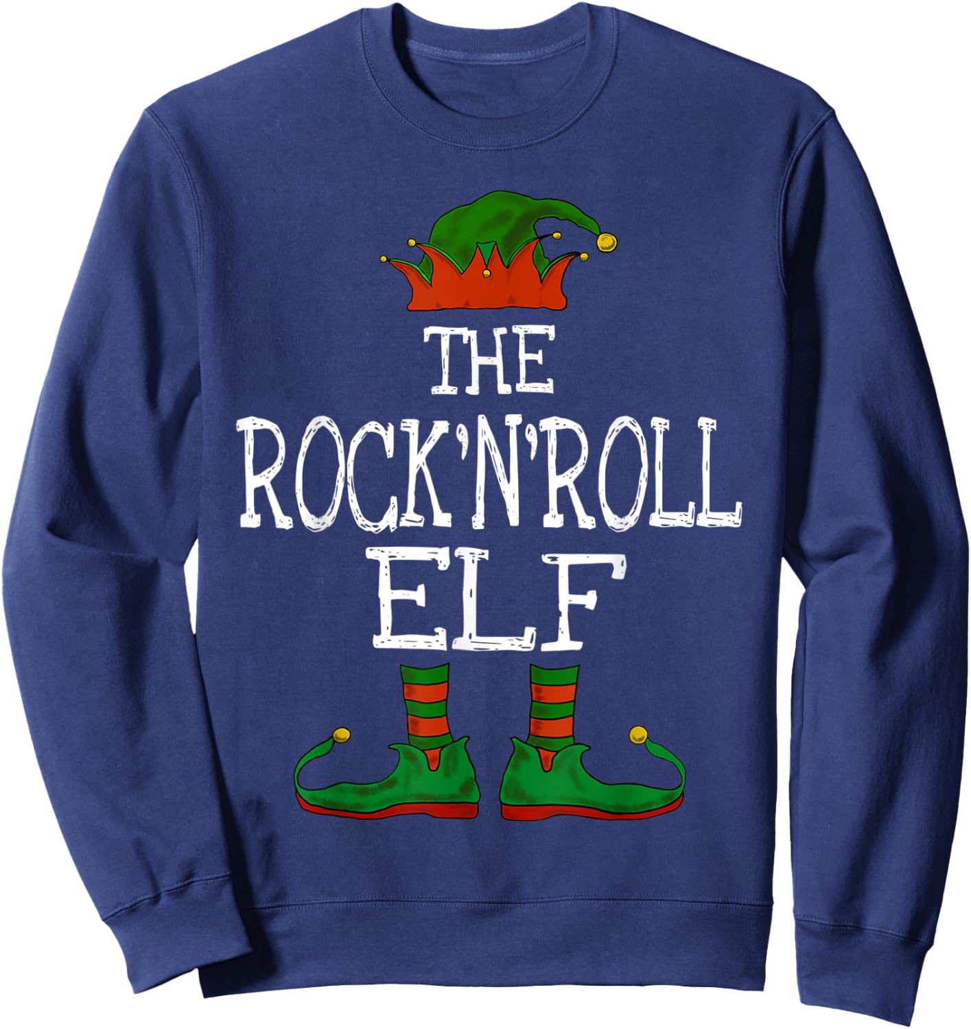 The Rock'n'Roll Elf Family Matching Funny Christmas Gift Sweatshirt - Sweatshirt | Navy