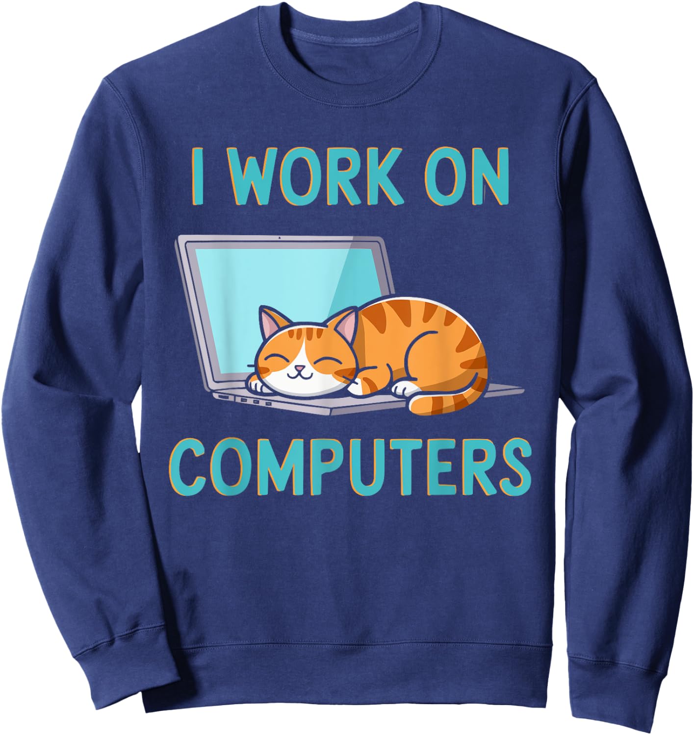 Programmer Cat Kitty Meow Animal Pet Computer Programming Sweatshirt - Sweatshirt | Navy