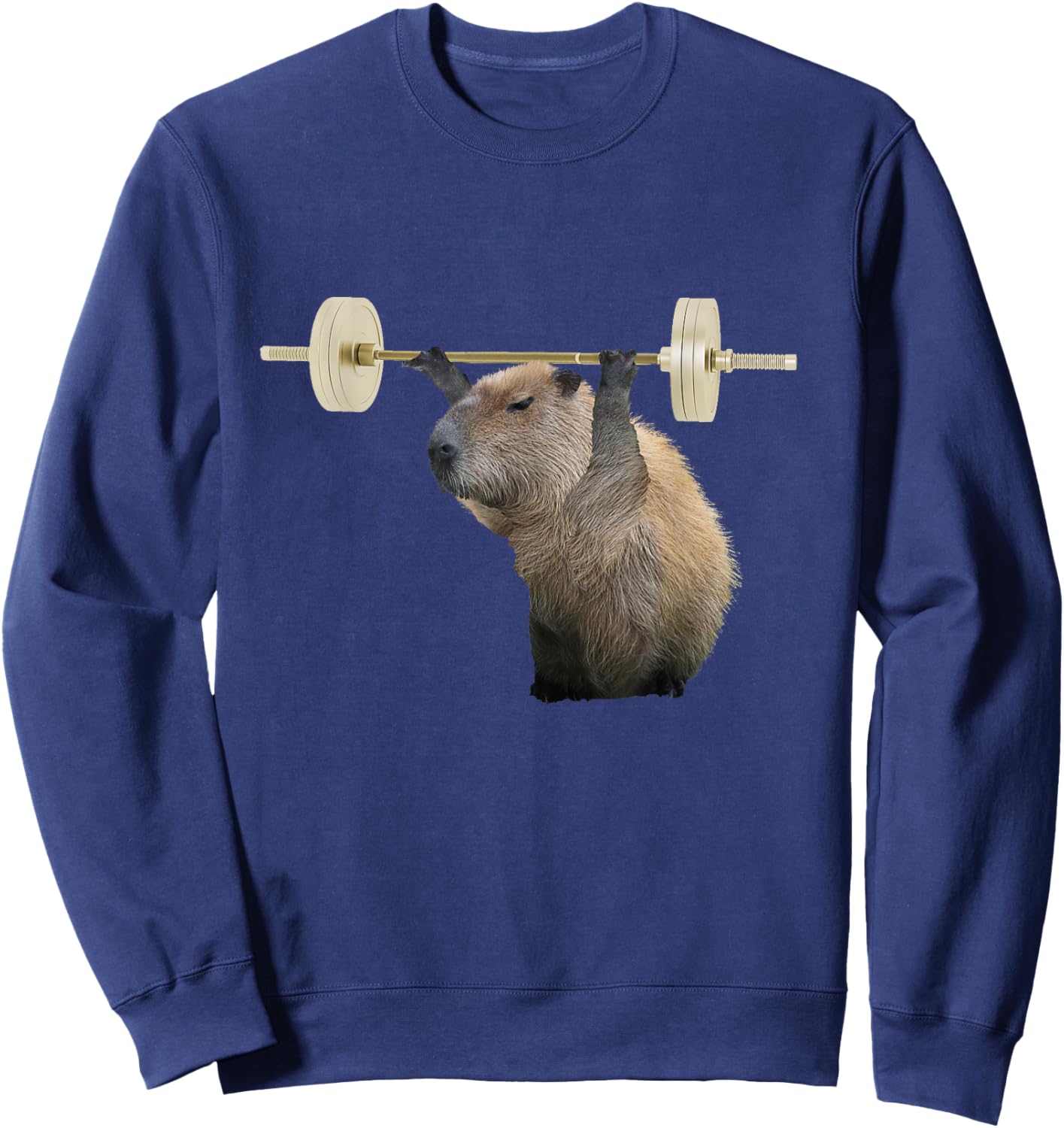 Capybara Weightlifting, Funny Body Building Training Sweatshirt - Sweatshirt | Navy