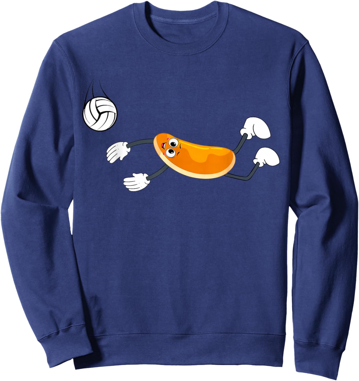 Funny Pancake Playing Volleyball Player Game Day Sport Lover Sweatshirt - Sweatshirt | Navy