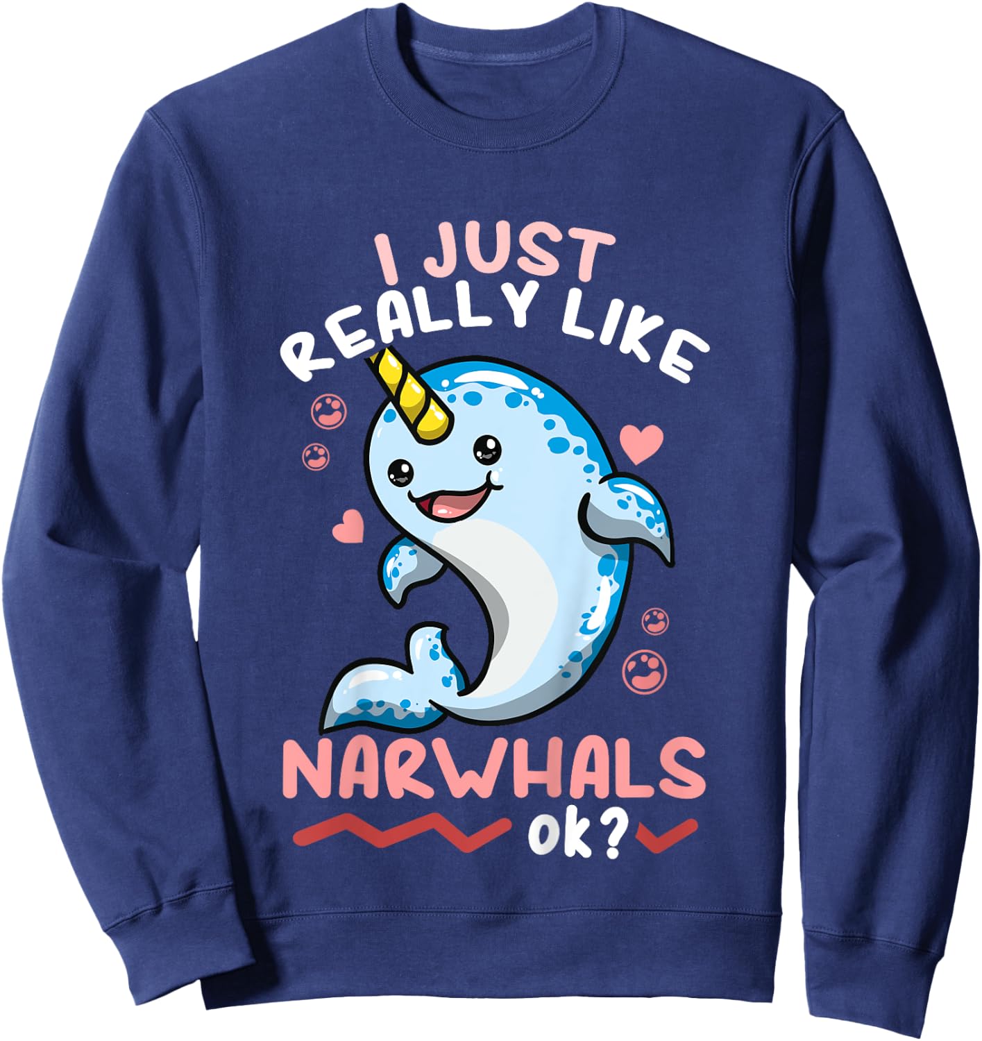 Kids Narwhal Cute Sweatshirt - Sweatshirt | Navy