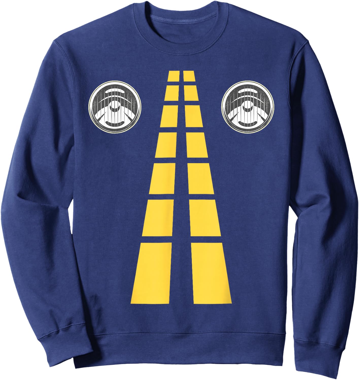 Deer Headlights with Road Markings Couples Costume Halloween Sweatshirt - Sweatshirt | Navy