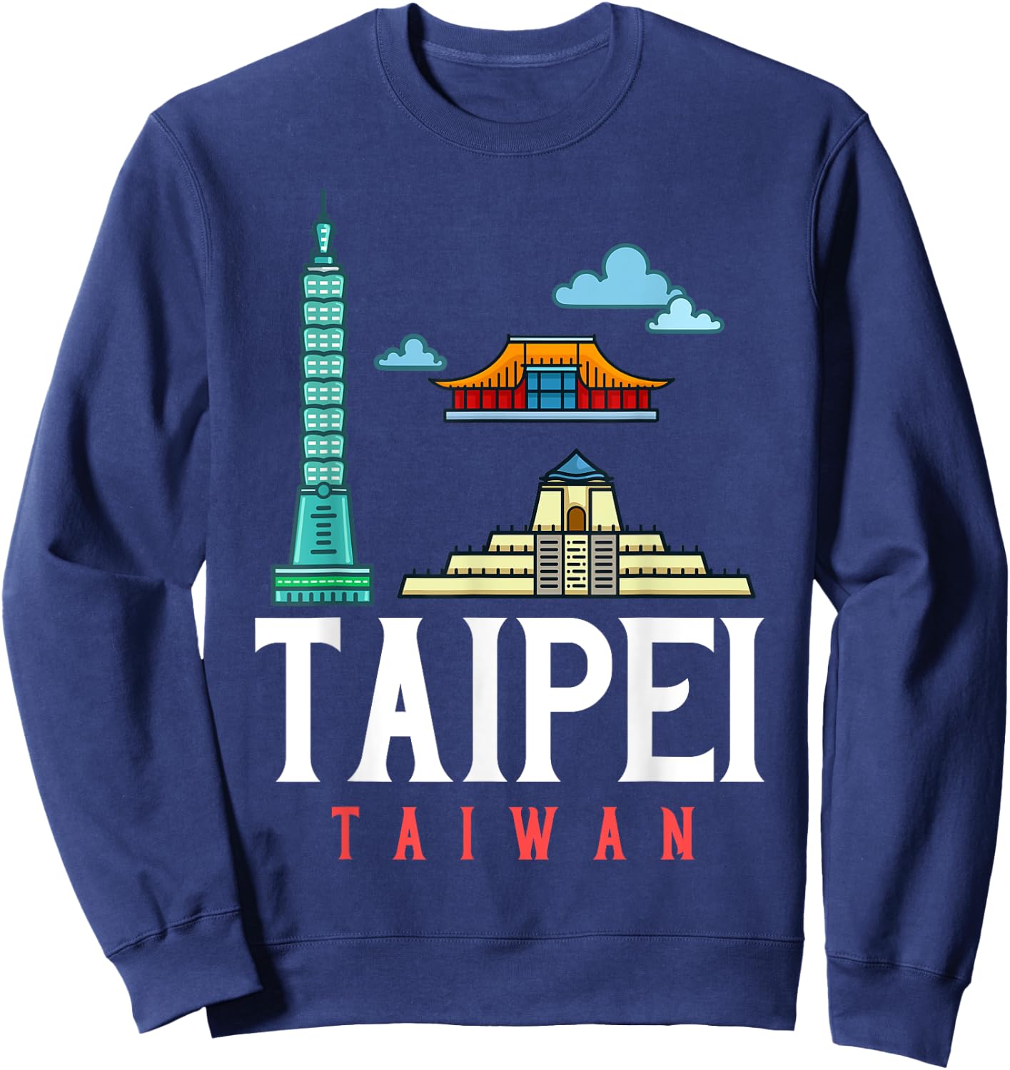 Taipei Taiwan City Skyline Map Travel Sweatshirt - Sweatshirt | Navy