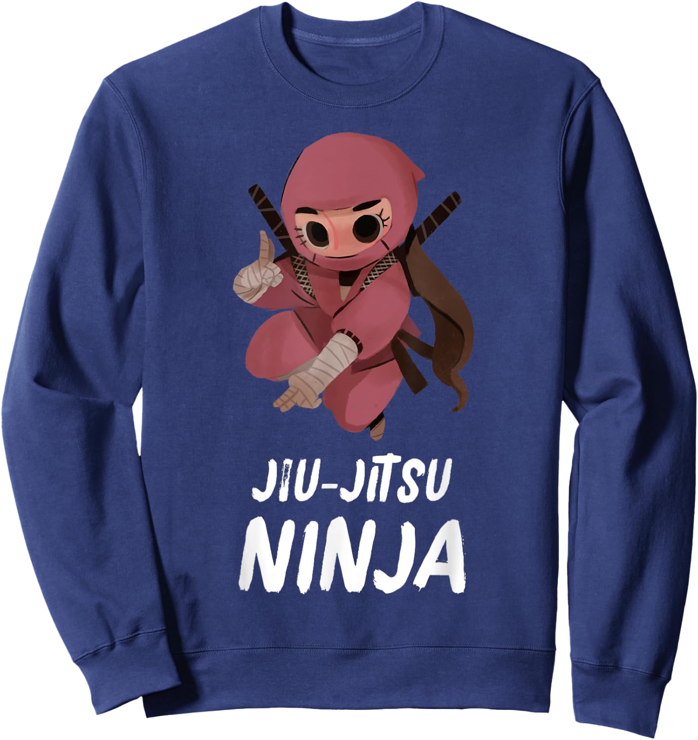 Girls Jiu-Jitsu Ninja Funny Sports Sweatshirt - Sweatshirt | Navy