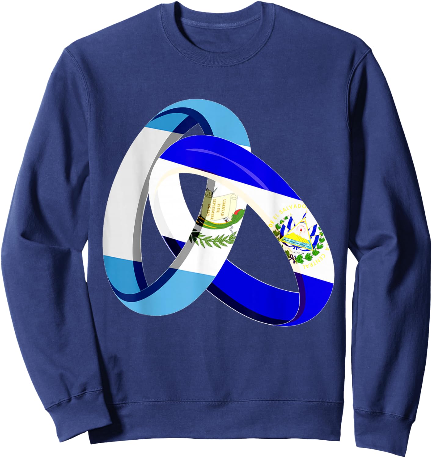 Guatemala Flag El Salvador Grown Ring Marriage Wedding Sweatshirt - Sweatshirt | Navy
