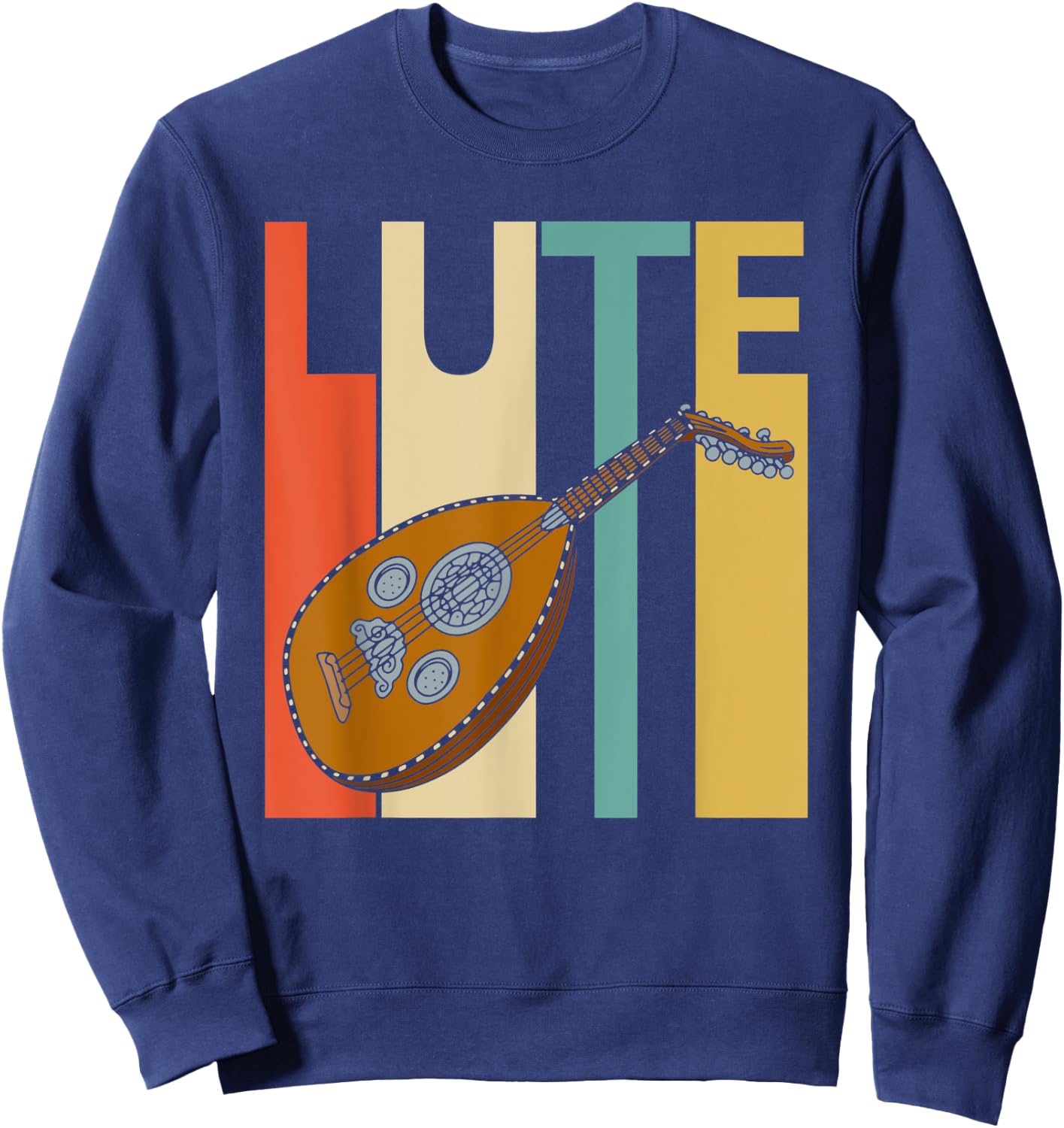 Vintage Lute Player Musician Gift Sweatshirt - Sweatshirt | Navy