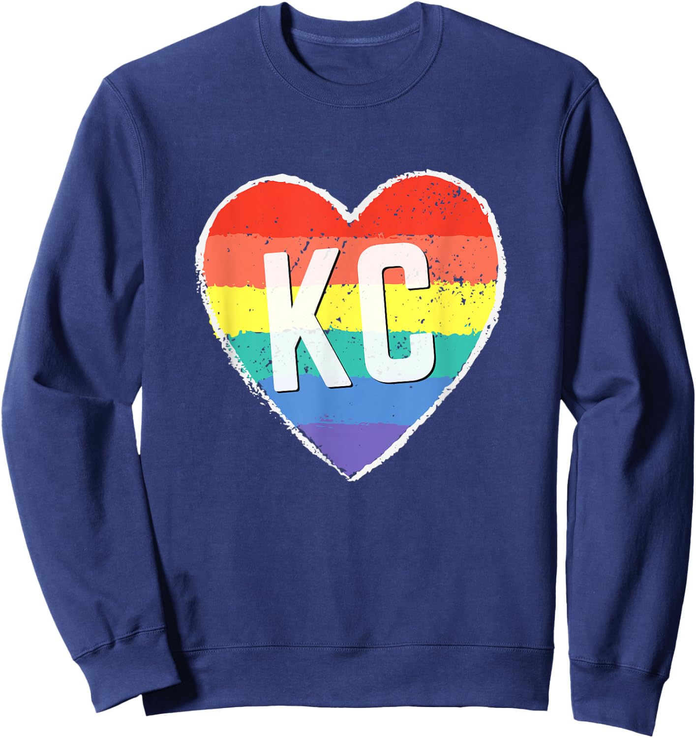 Vintage Rainbow Heart KC Sweatshirt - Sweatshirt | Navy