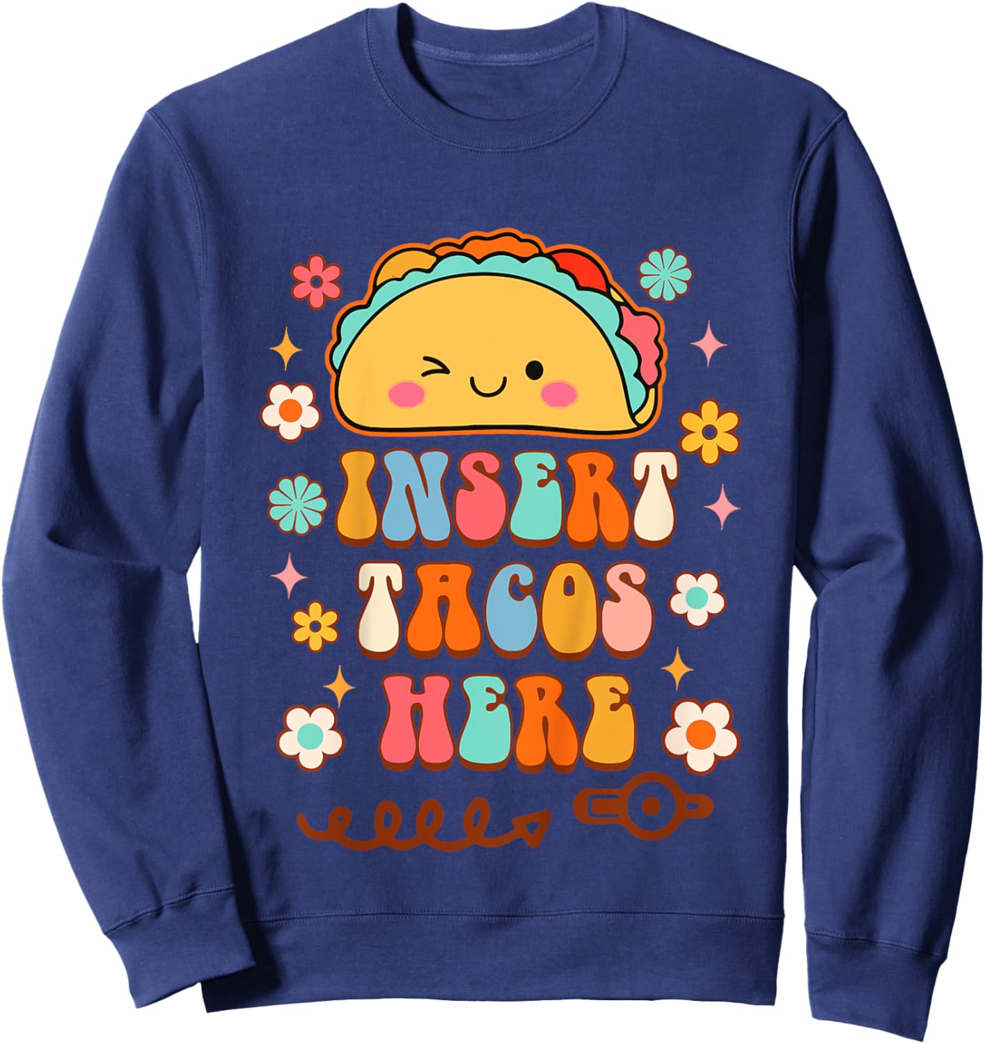 Kids Tubie Cutie G-Button Gastrostomy Button Insert Tacos Here Sweatshirt - Sweatshirt | Navy