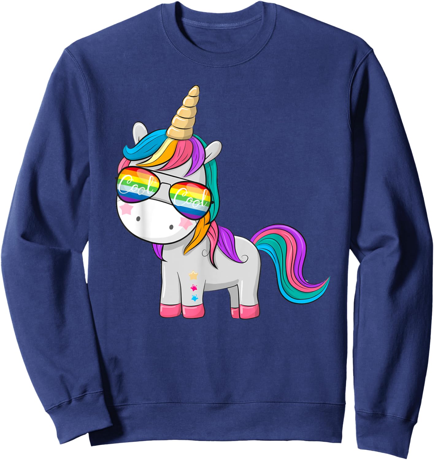Unicorn with Cool Sunglasses Sweatshirt - Sweatshirt | Navy