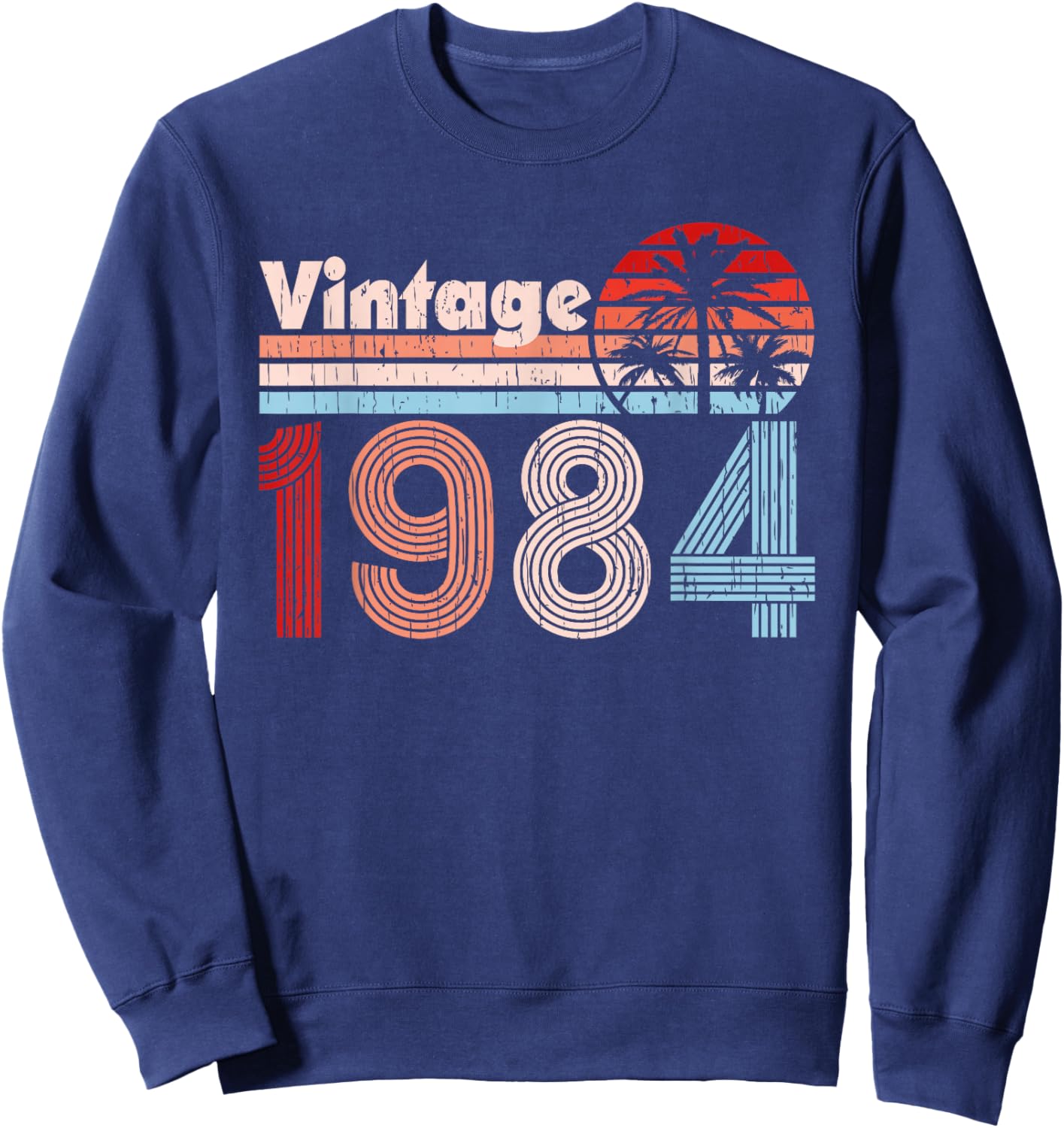 1984 Vintage 42nd Birthday 42 Years Old Retro Graphic Sweatshirt - Sweatshirt | Navy