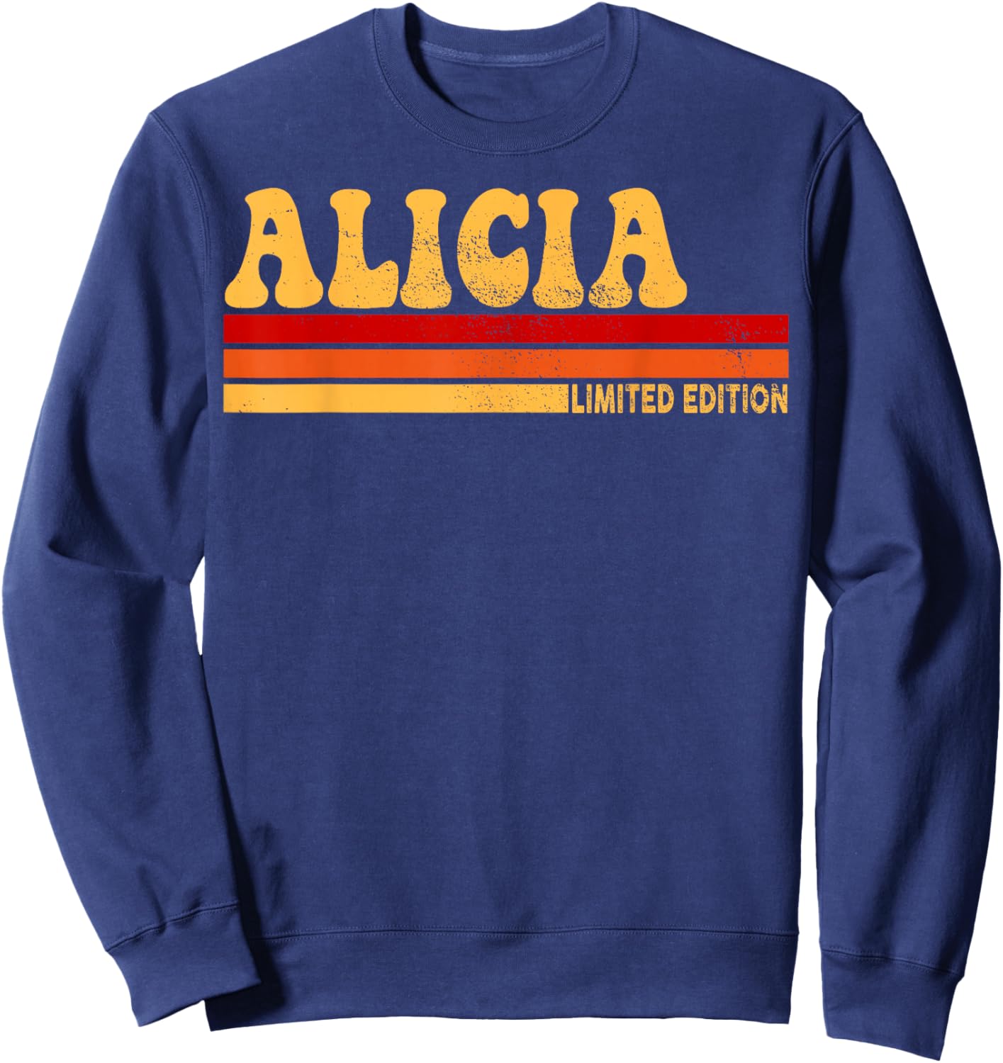 Alicia Name Personalized Cute Idea Women Vintage Alicia Sweatshirt - Sweatshirt | Navy