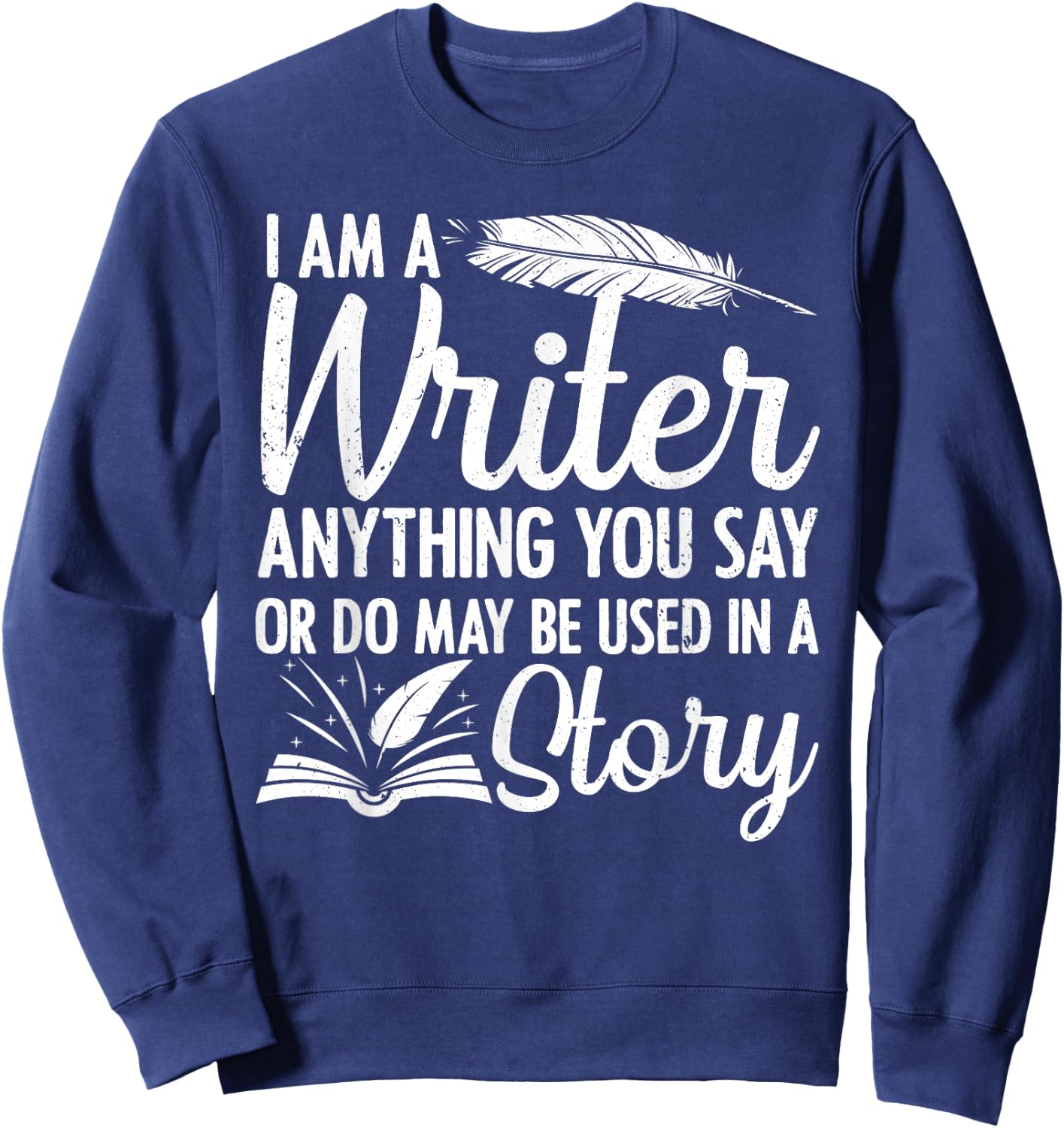 Best Writer Design Women Writer Writing Story Author Sweatshirt - Sweatshirt | Navy