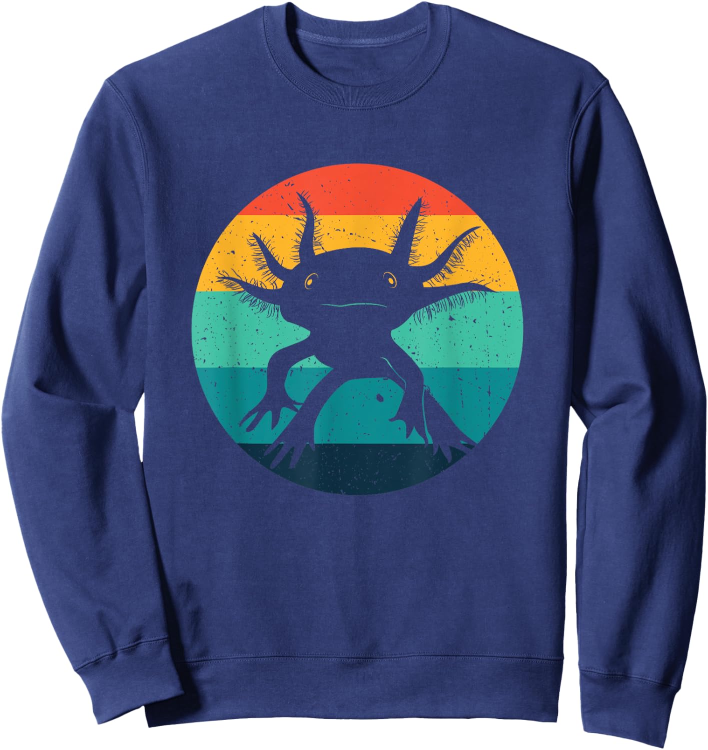 Ambystomatidae Breeder Axolotl Animal Funny Retro Black Adult Sweatshirt - Sweatshirt | Navy