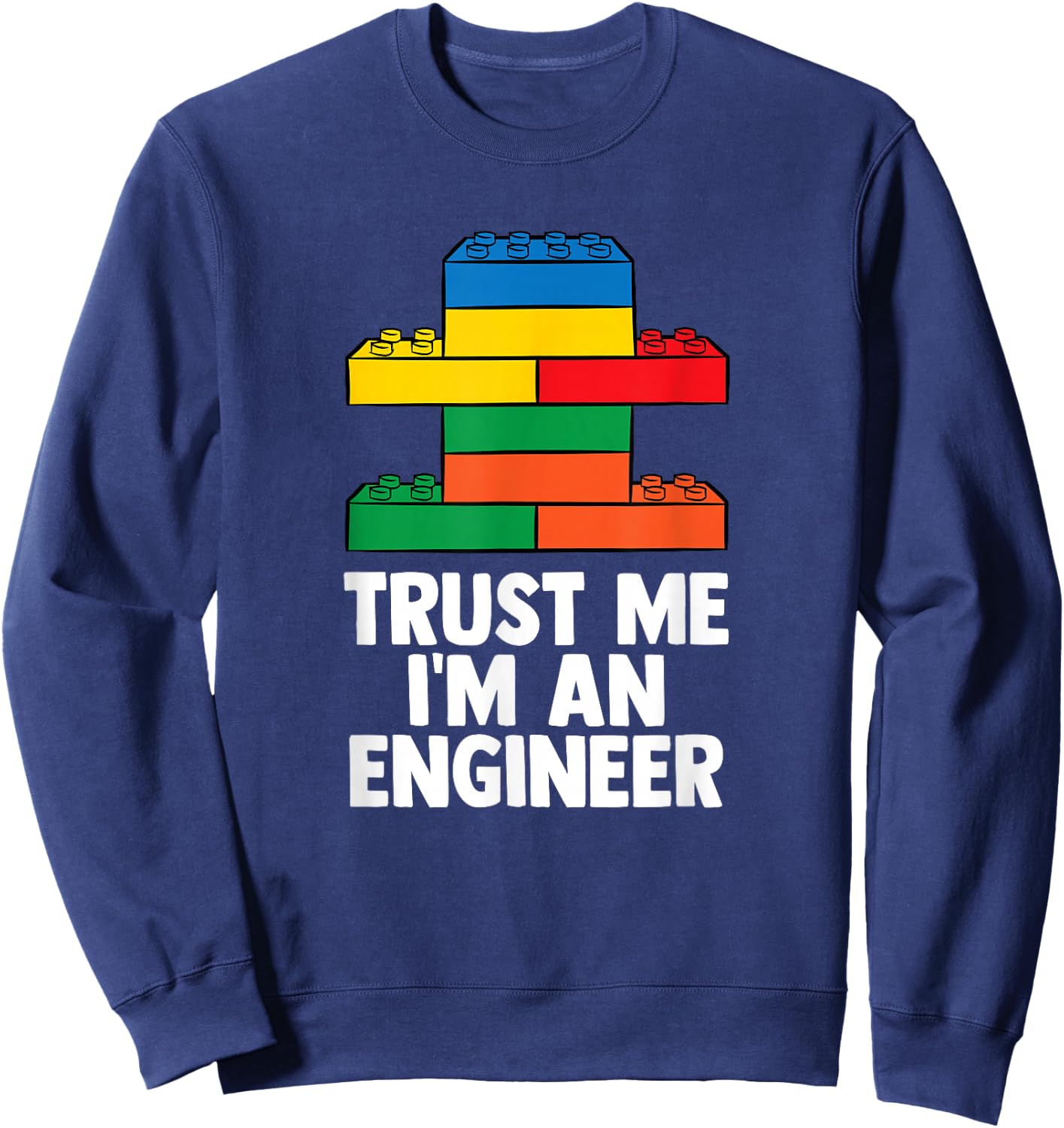 Brick Builder Funny Blocks Building Master Builder Toys Kids Sweatshirt - Sweatshirt | Navy