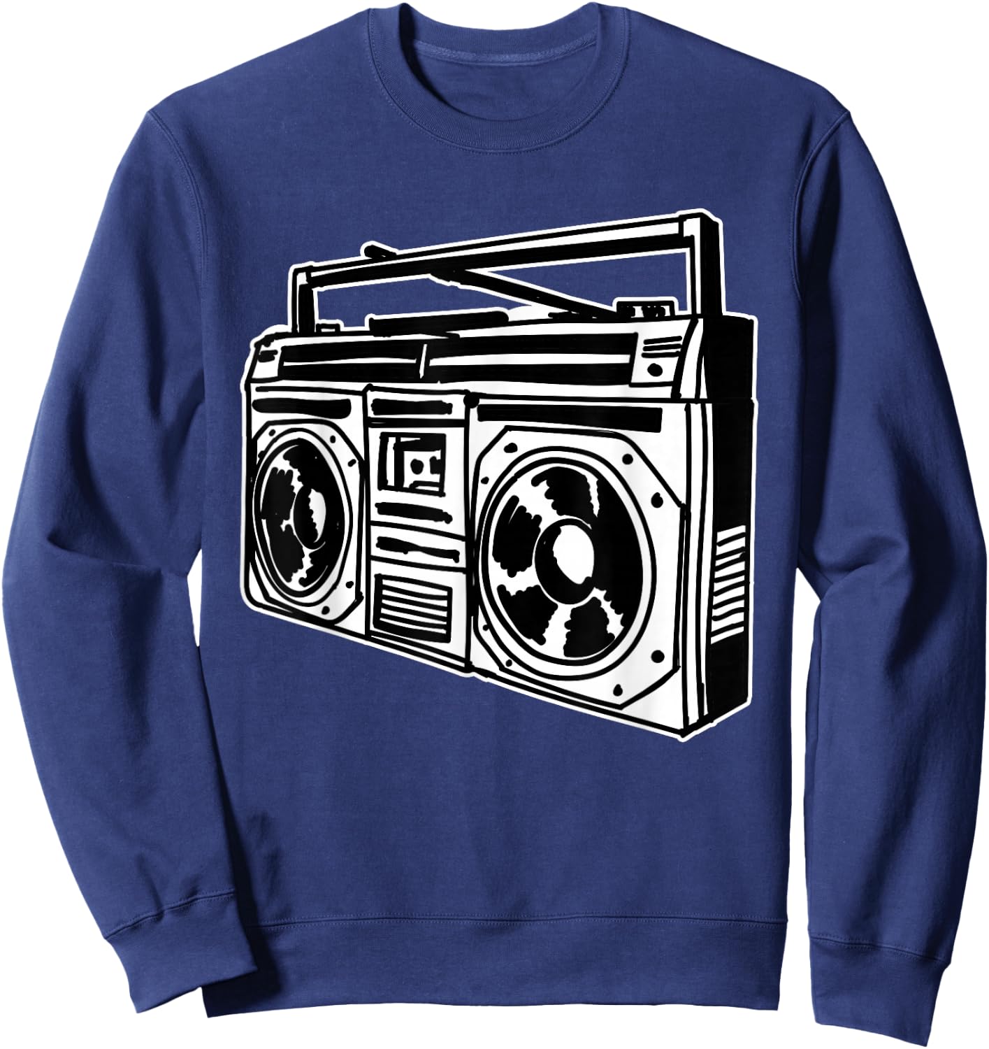 Ghetto Blaster 80's 90's Hip Hip Rap Sweatshirt - Sweatshirt | Navy