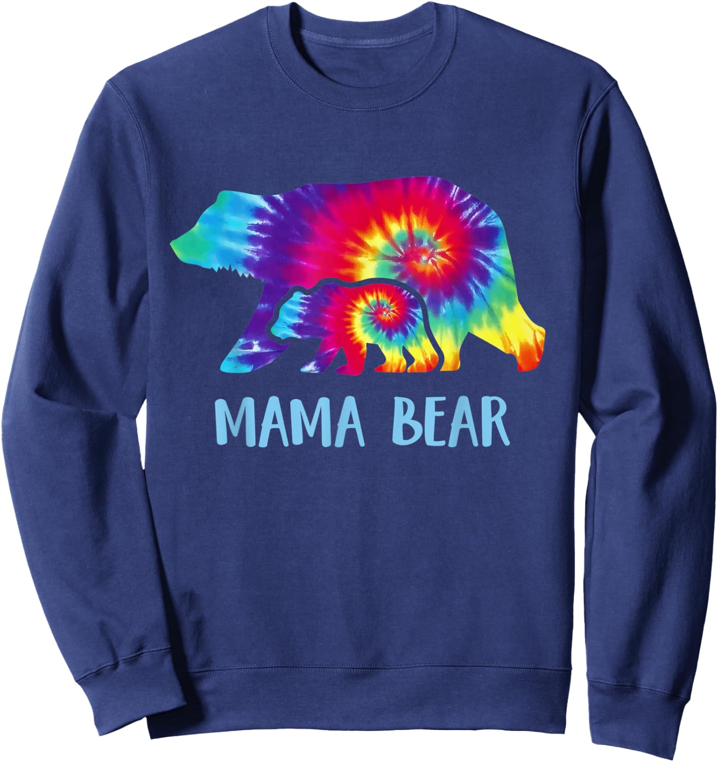 Mama Bear Shirt Family Tie Dye Gift Mom Sweatshirt - Sweatshirt | Navy