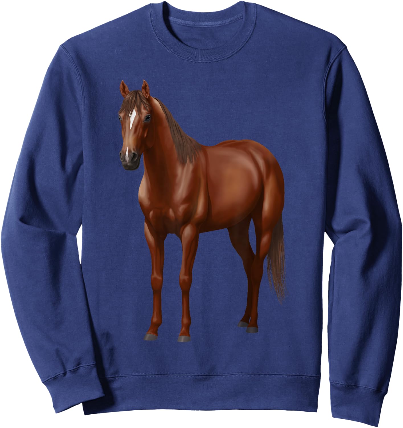 Beautiful Dark Sorrel Chestnut Quarter Horse Lovers Gift Sweatshirt - Sweatshirt | Navy