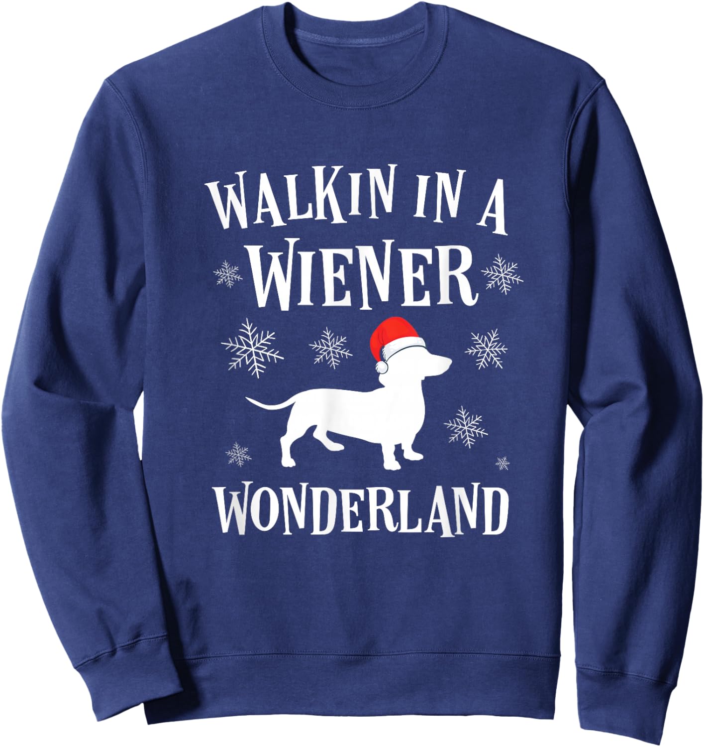 Buncho Gifts Dachshund Christmas Funny Doxie Wiener Wonderland Holiday Sweatshirt - Sweatshirt | Navy