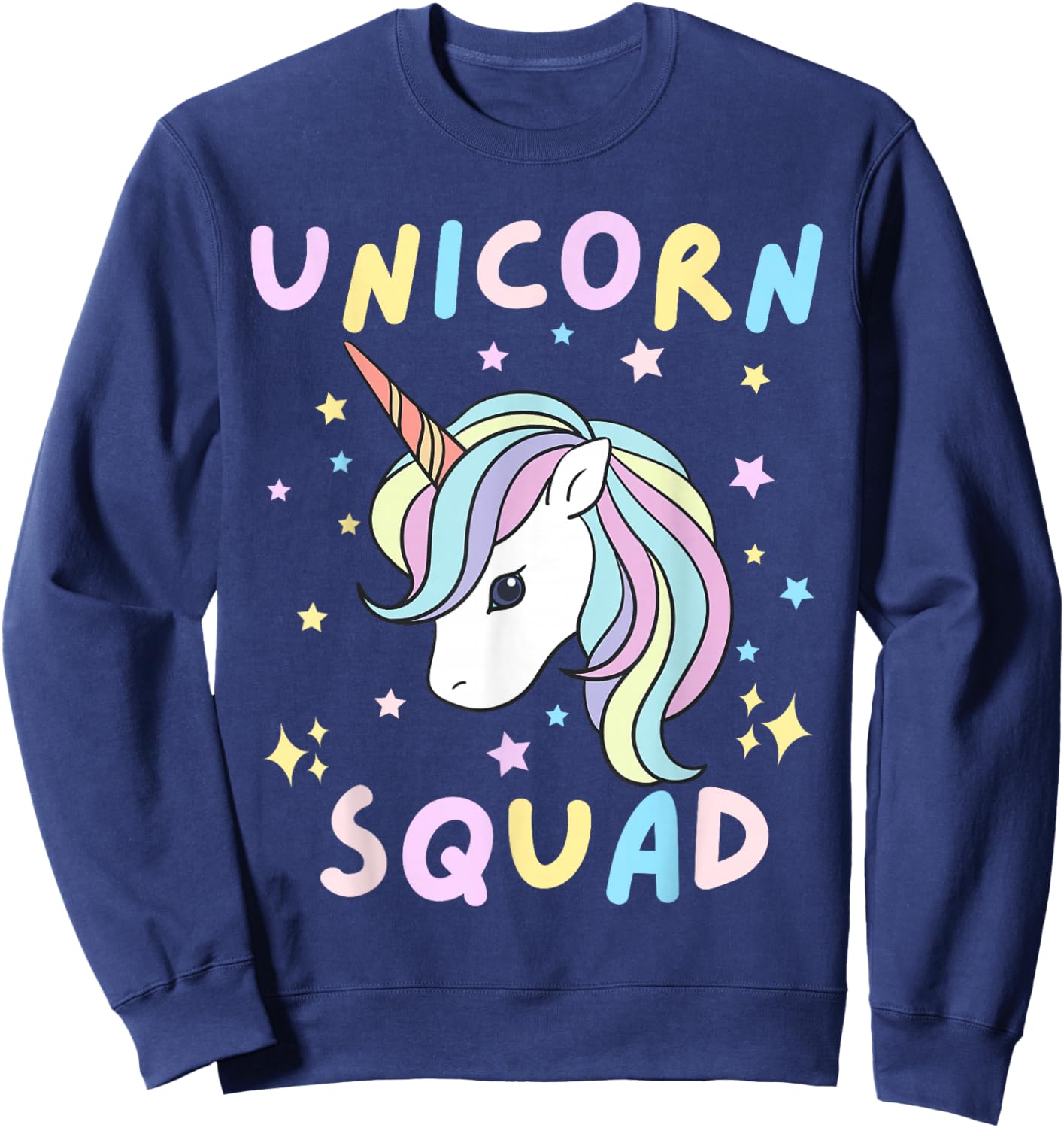 Unicorn Squad Cute Rainbow Lover Family Birthday Girls Party Sweatshirt - Sweatshirt | Navy