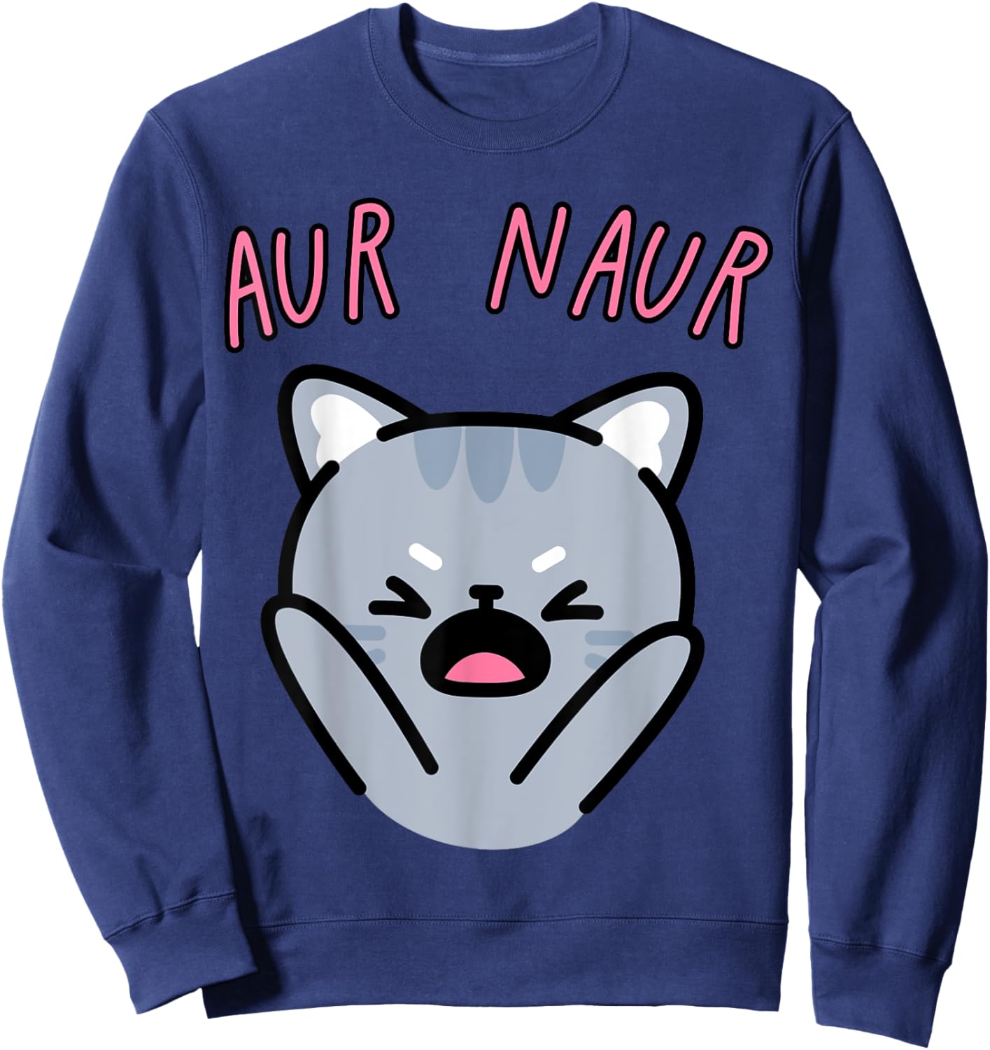 Aur Naur Funny Cat Women Kids Sweatshirt - Sweatshirt | Navy