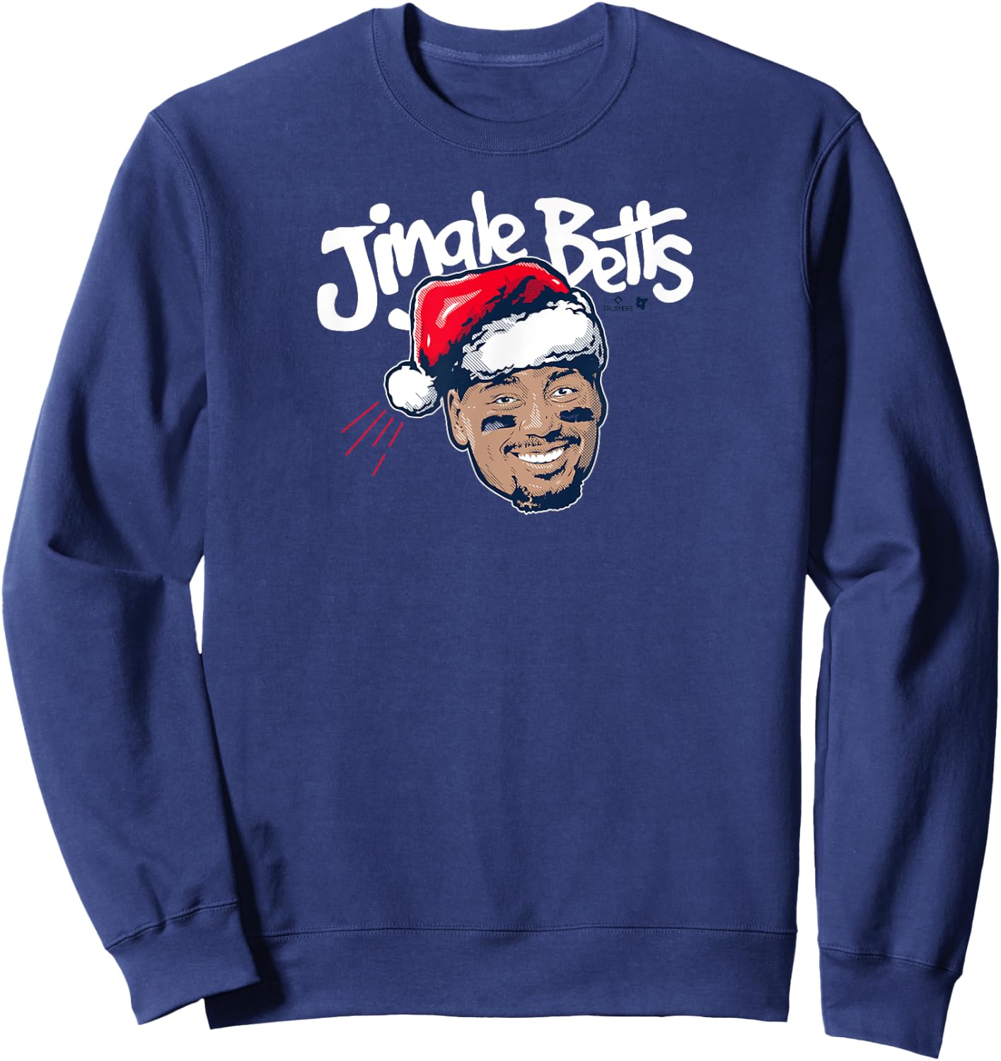 Officially Licensed Mookie Betts - Jingle Betts Sweatshirt - Sweatshirt | Navy