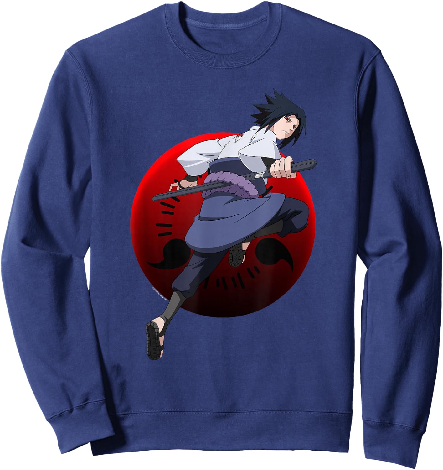 Naruto Shippuden Sasuke with Sharingan Anime Sweatshirt - Sweatshirt | Navy